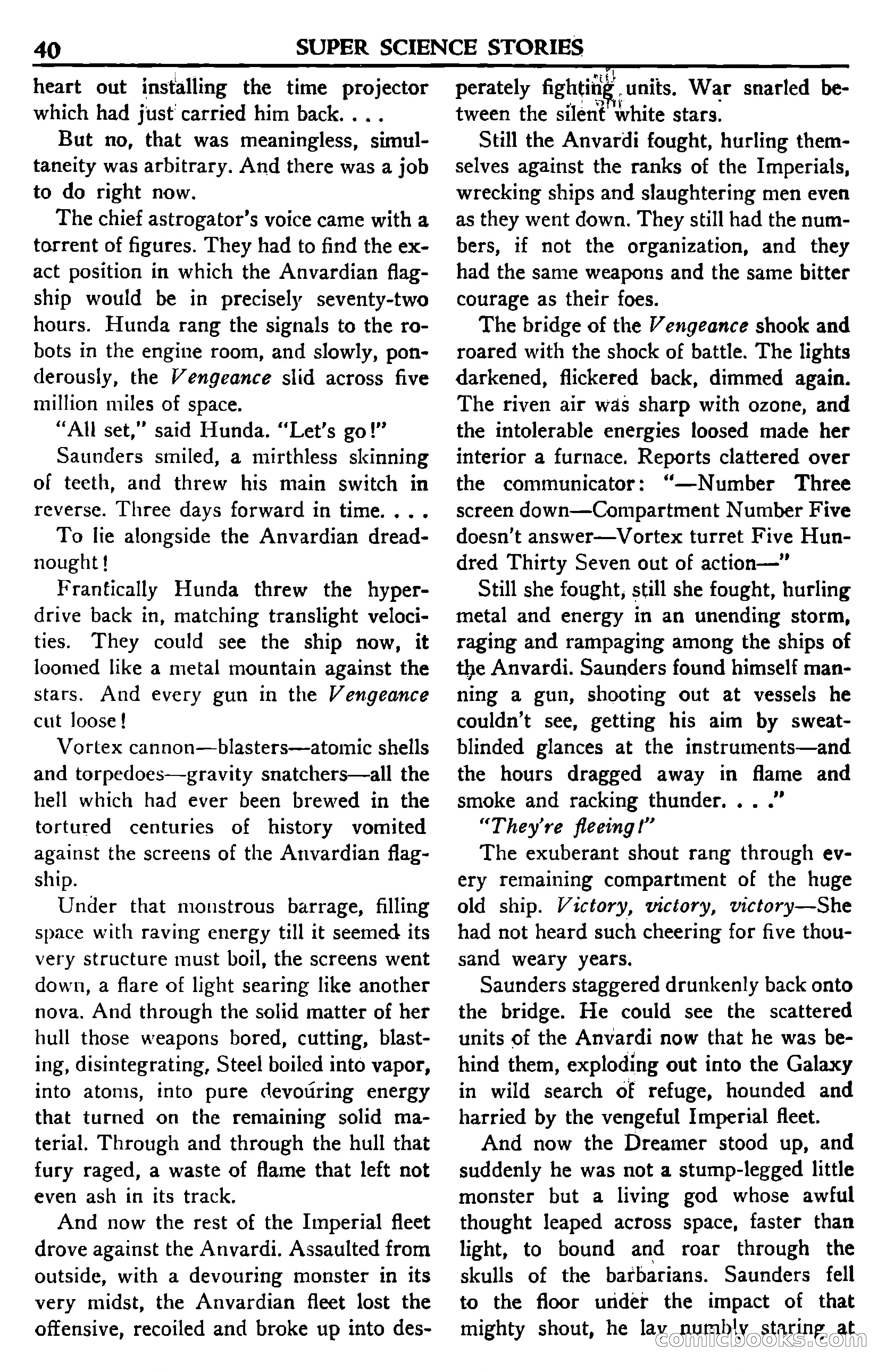 Super Science Stories, November 1950 — page 40 of 133