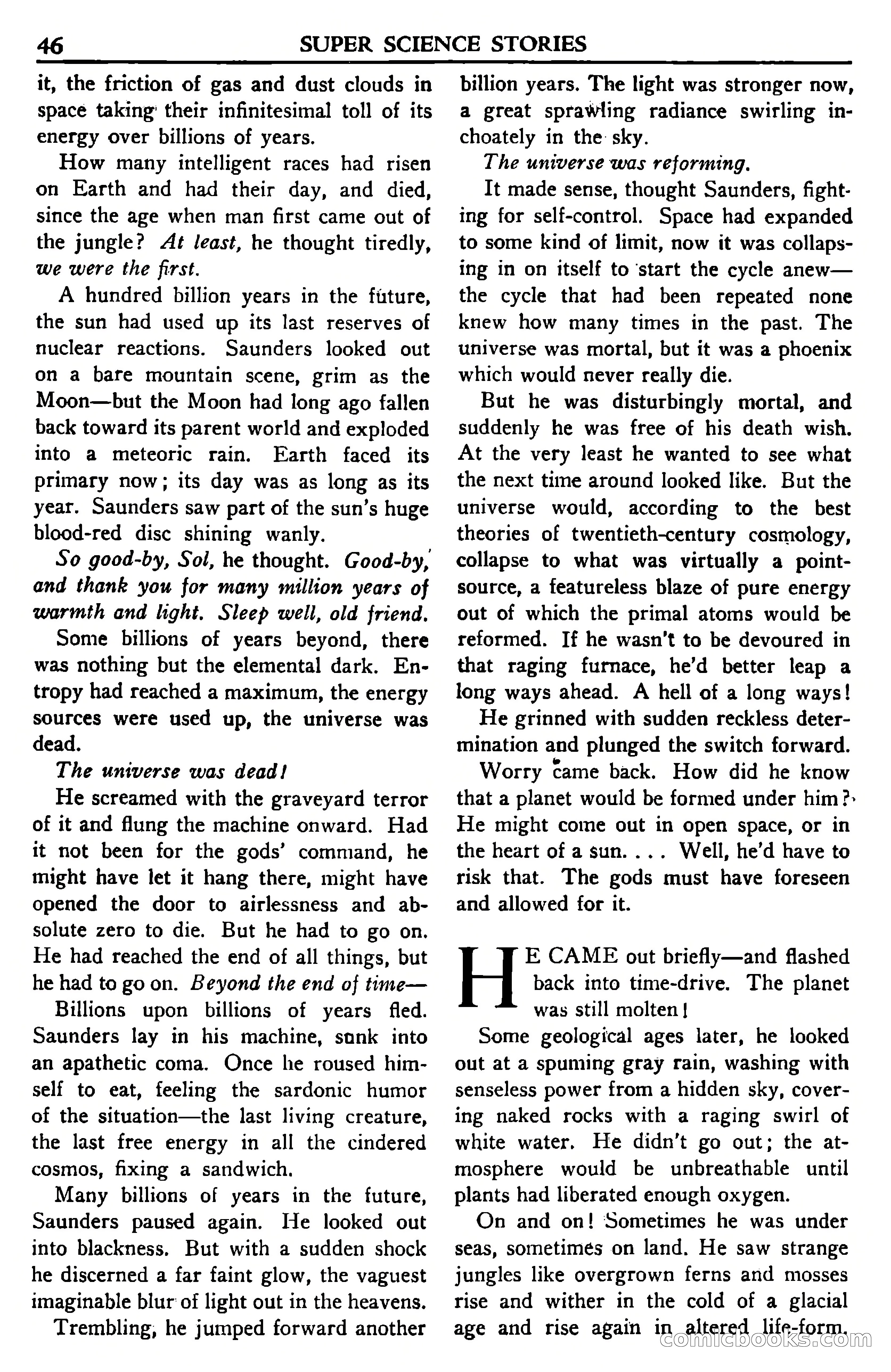Super Science Stories, November 1950 — page 46 of 133
