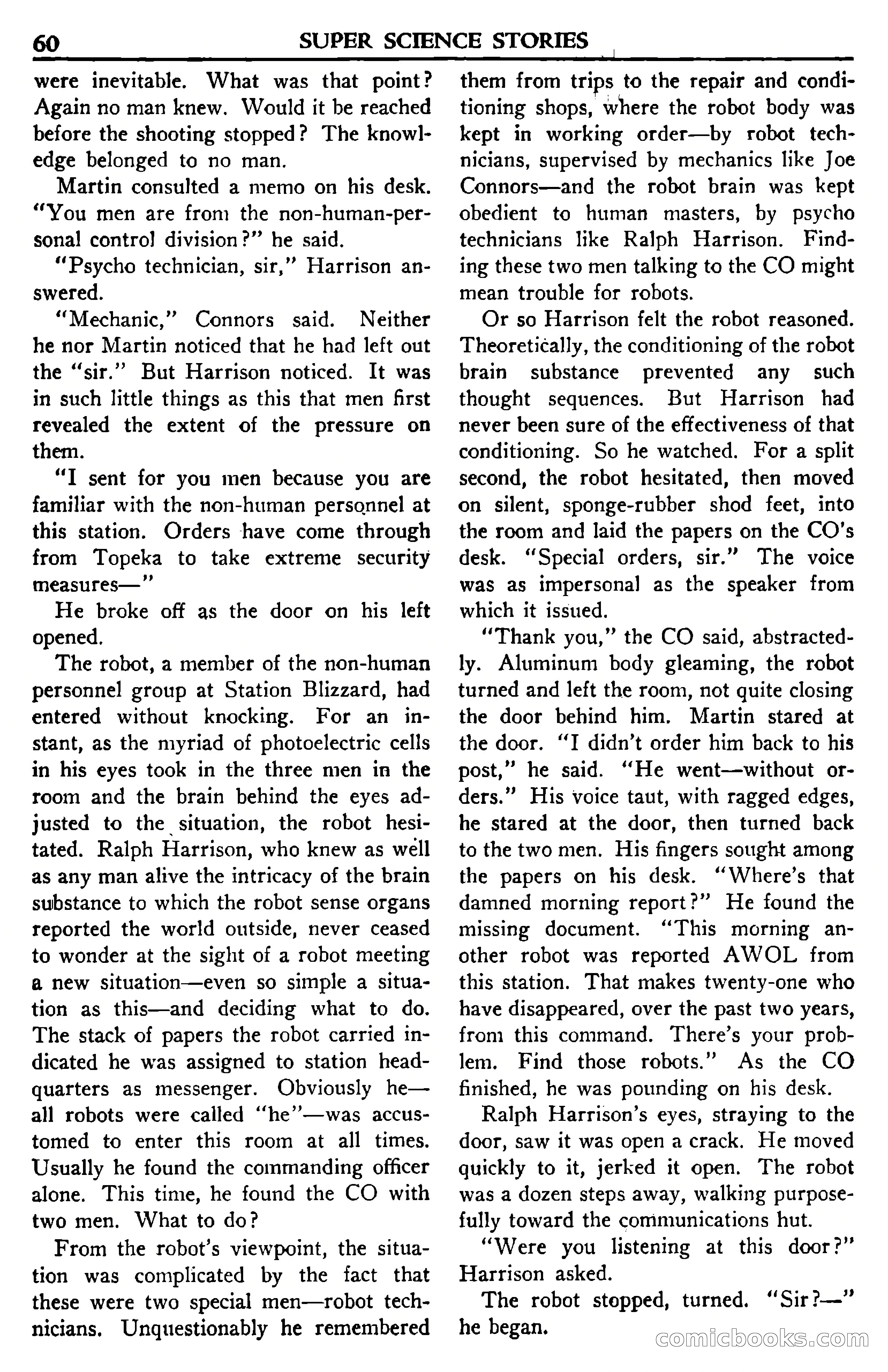 Super Science Stories, November 1950 — page 60 of 133