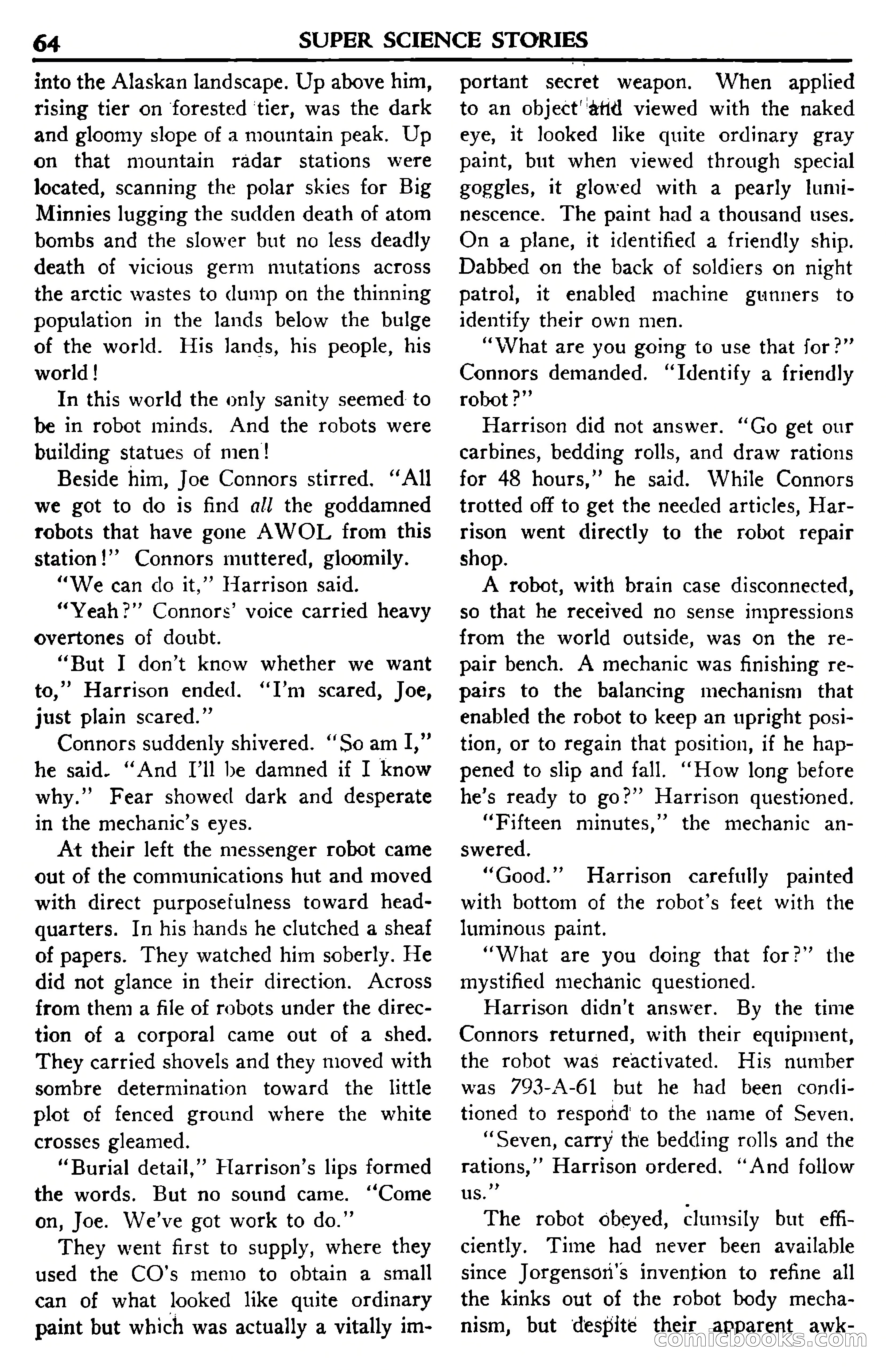 Super Science Stories, November 1950 — page 64 of 133