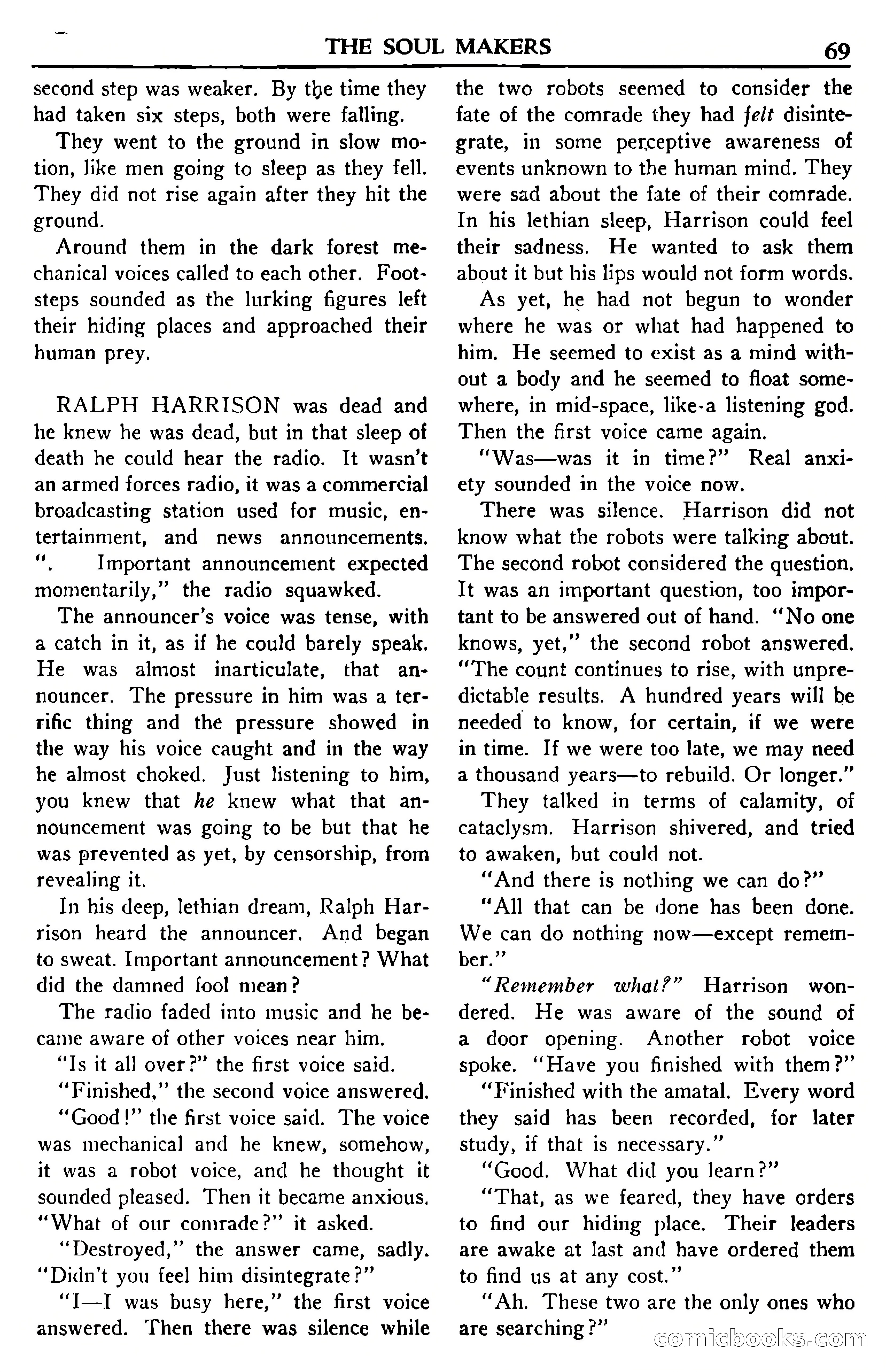 Super Science Stories, November 1950 — page 69 of 133