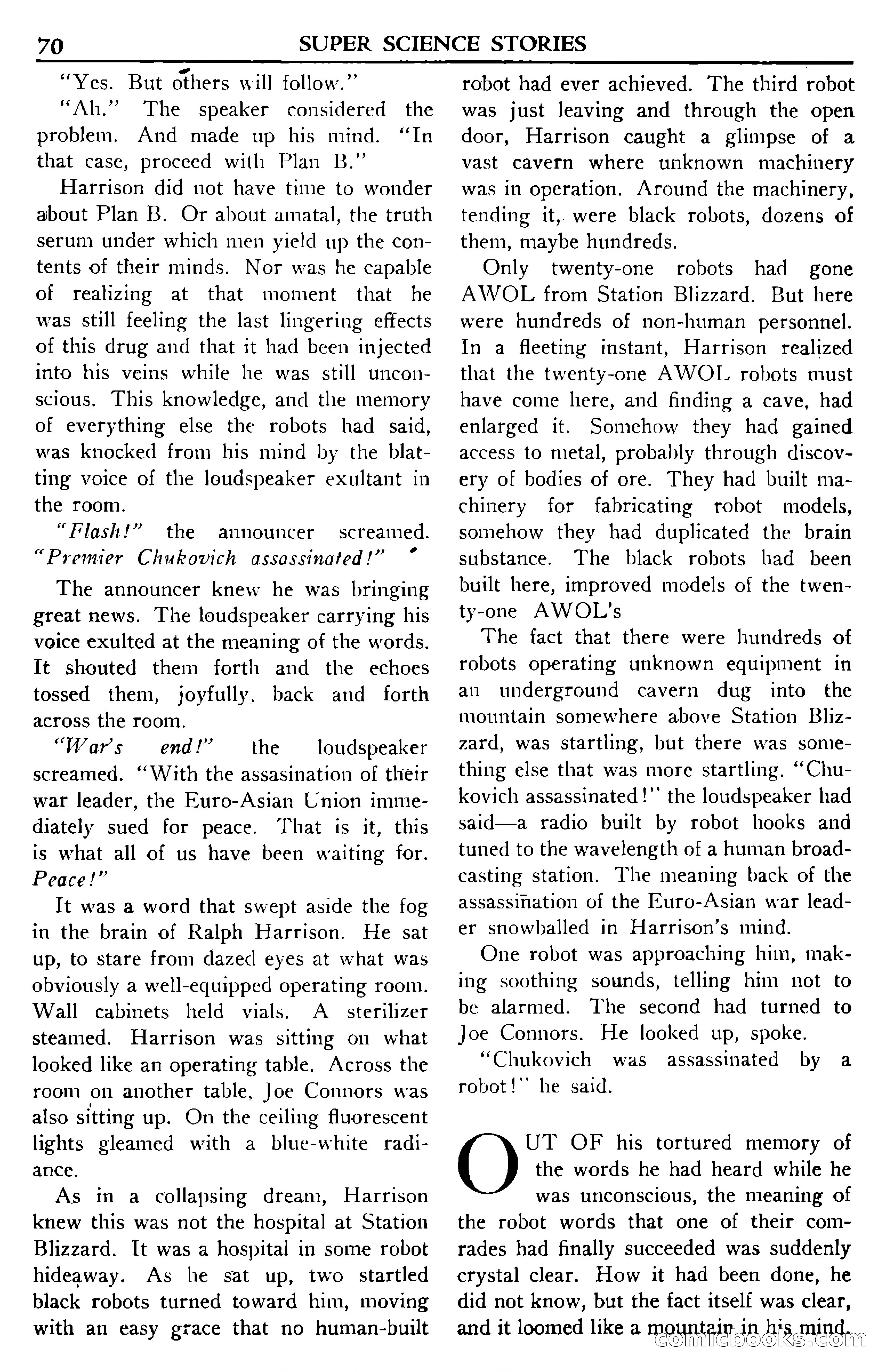 Super Science Stories, November 1950 — page 70 of 133