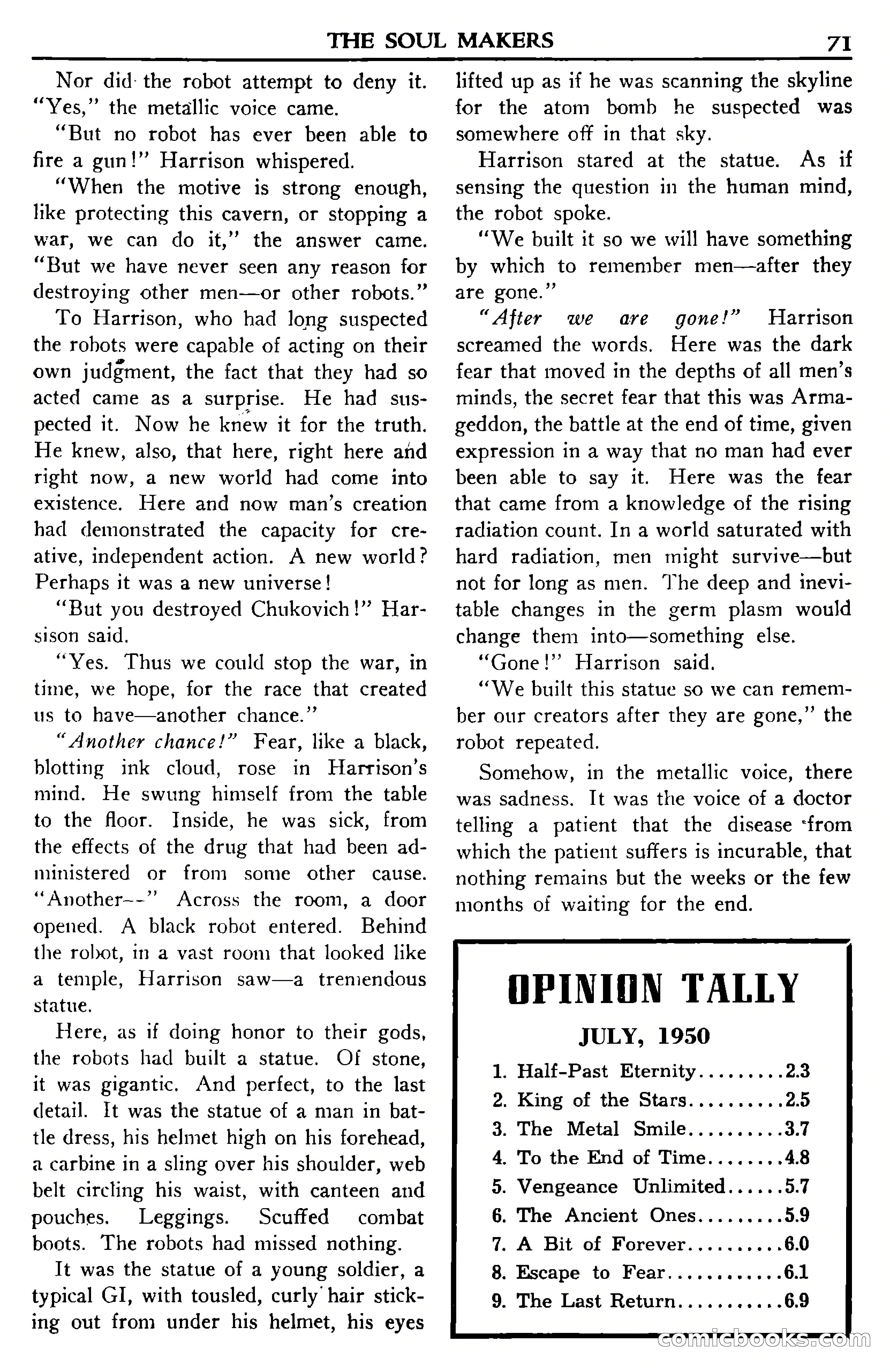 Super Science Stories, November 1950 — page 71 of 133