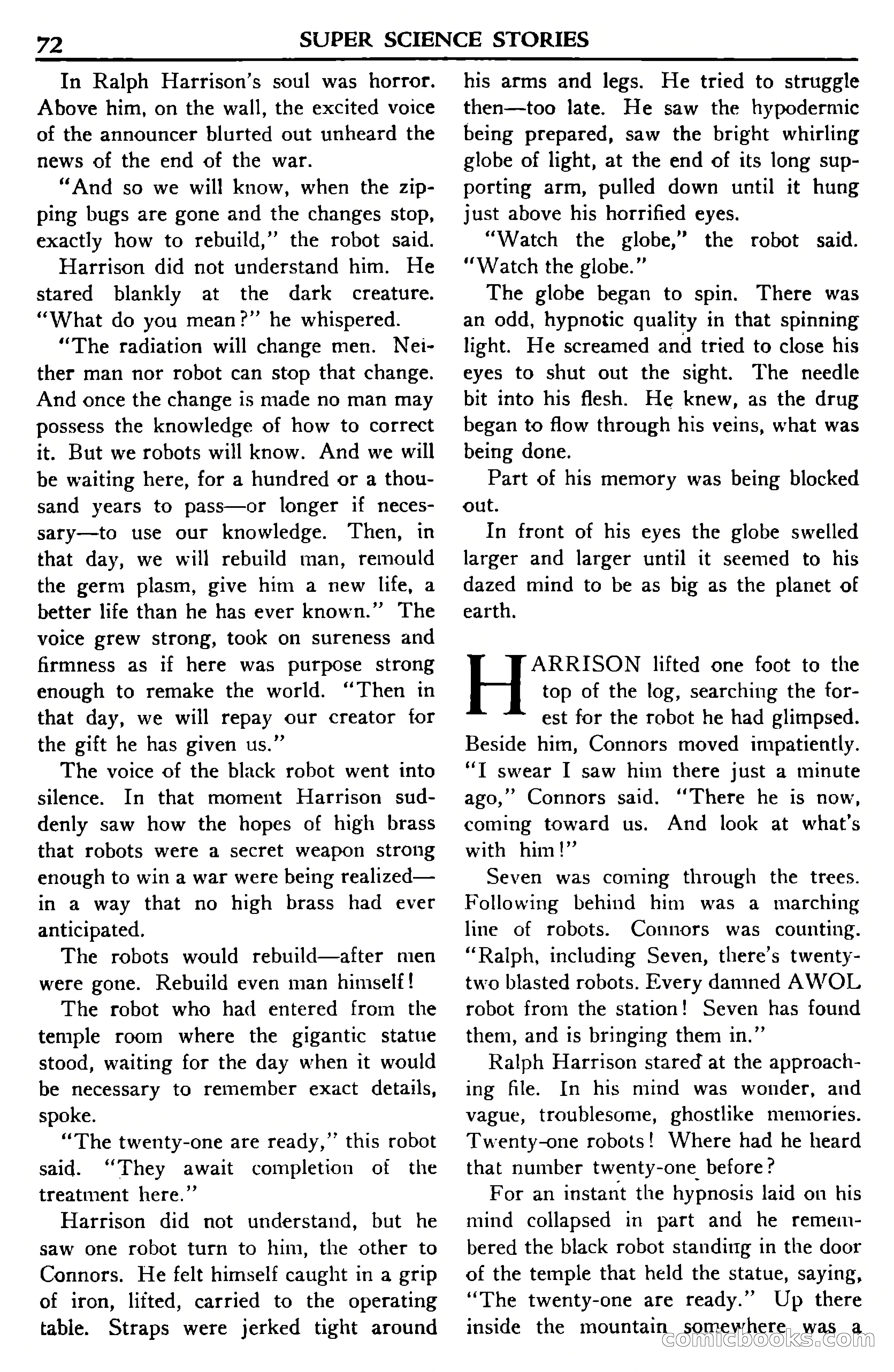 Super Science Stories, November 1950 — page 72 of 133