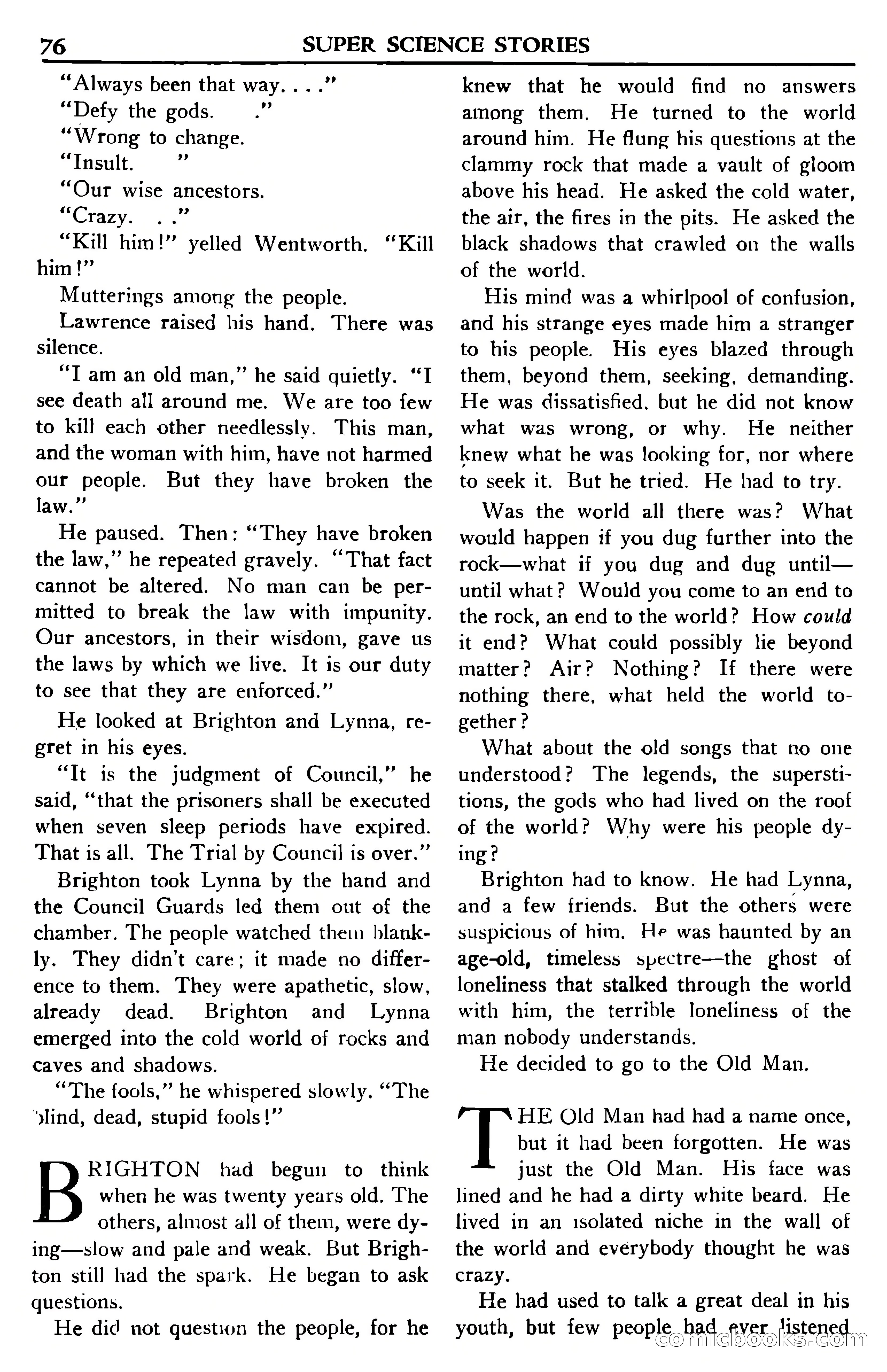 Super Science Stories, November 1950 — page 76 of 133