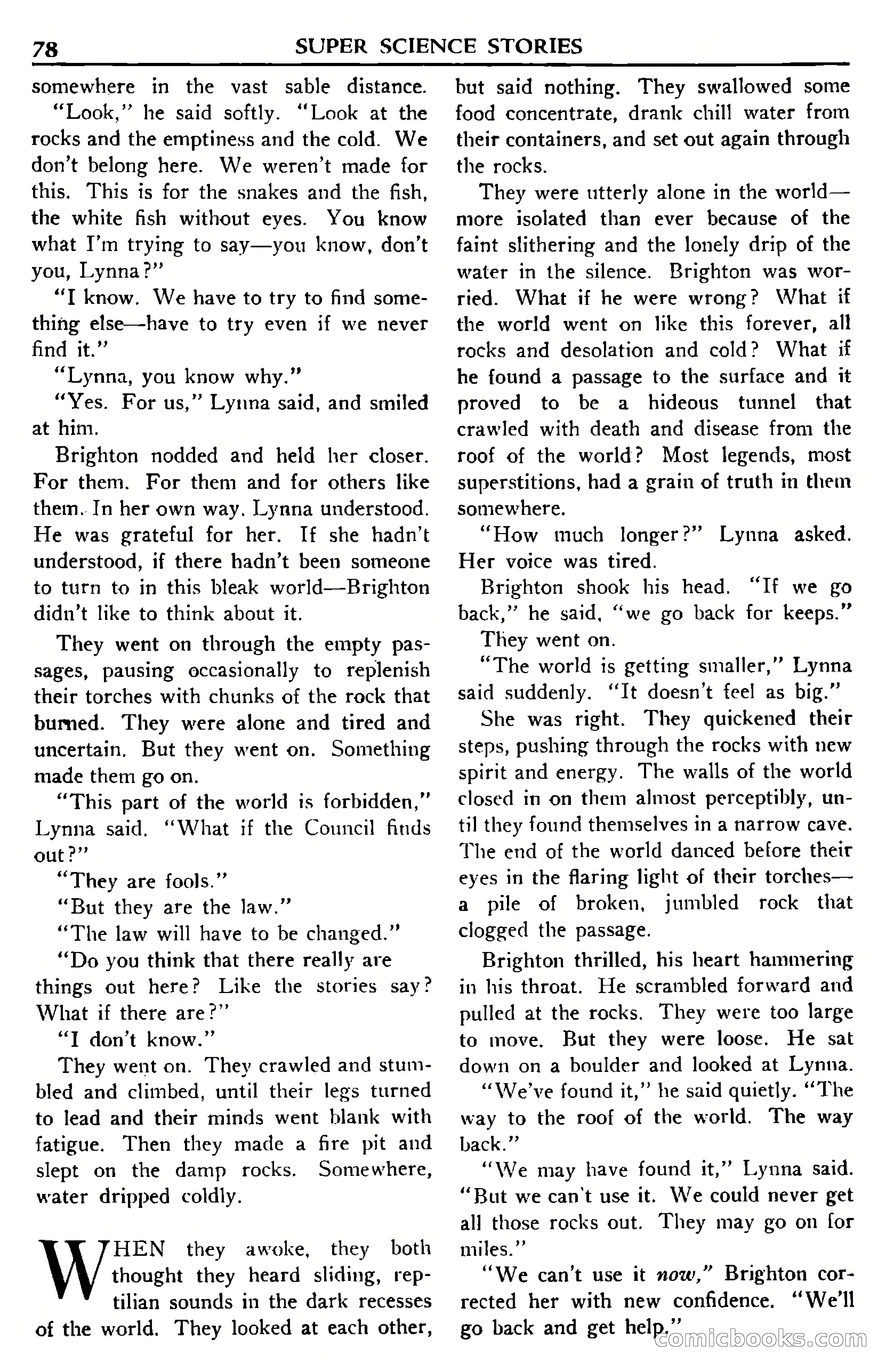 Super Science Stories, November 1950 — page 78 of 133