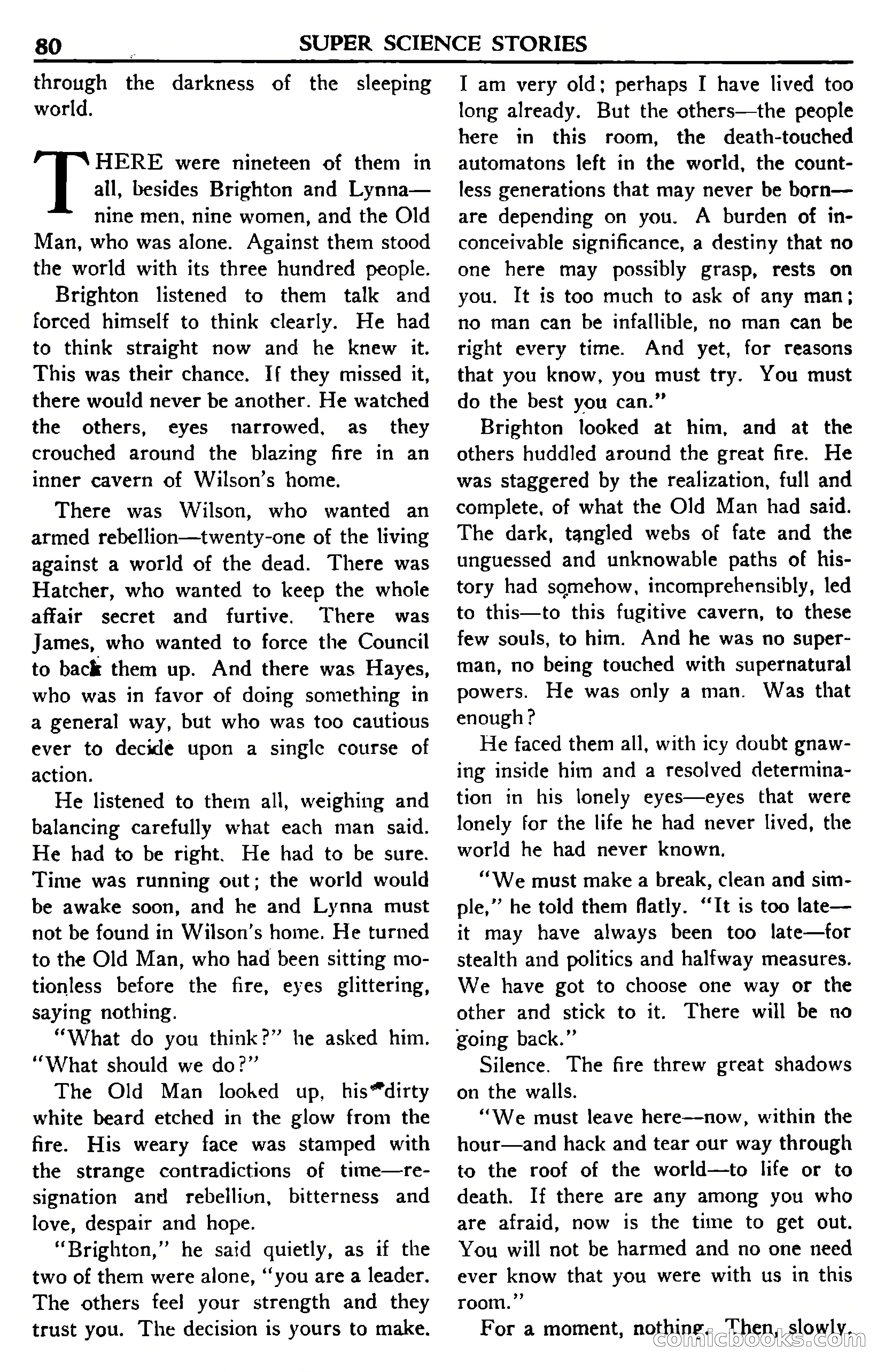 Super Science Stories, November 1950 — page 80 of 133