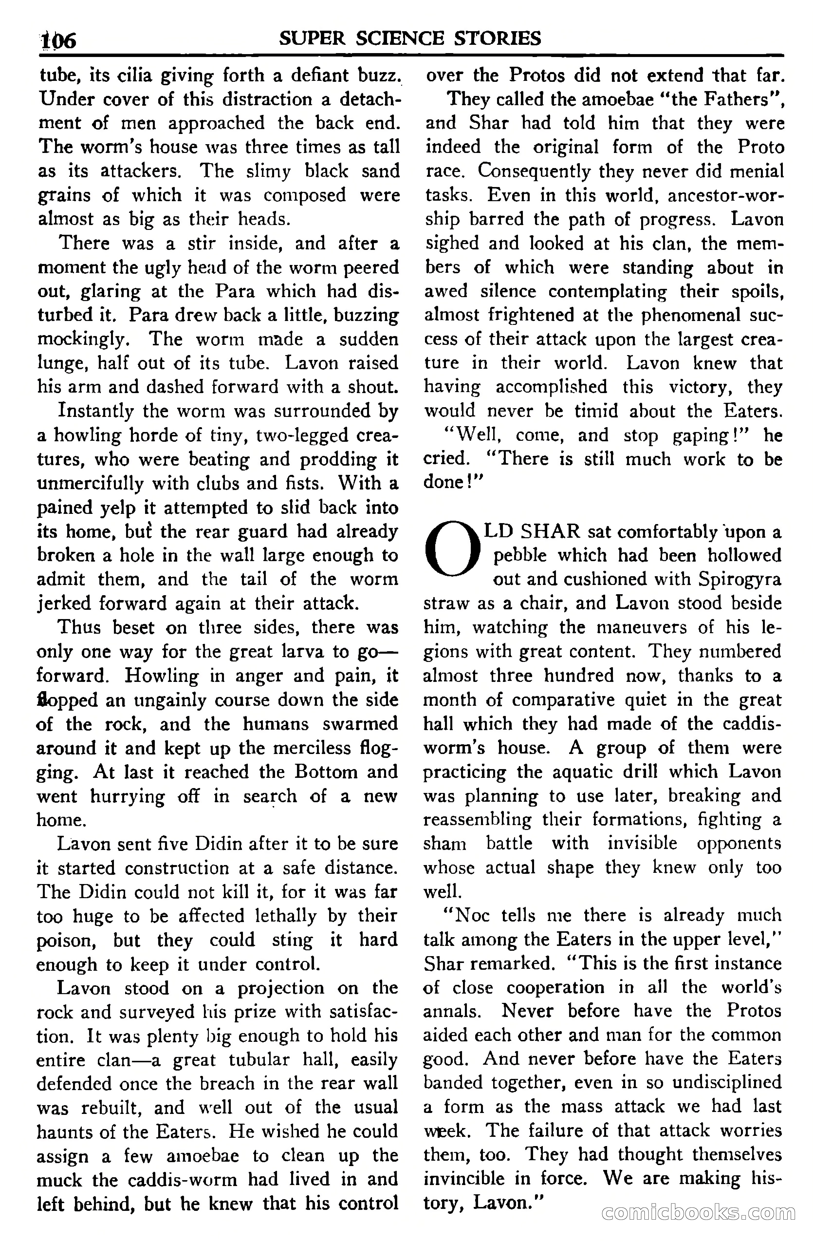 Super Science Stories, November 1950 — page 106 of 133