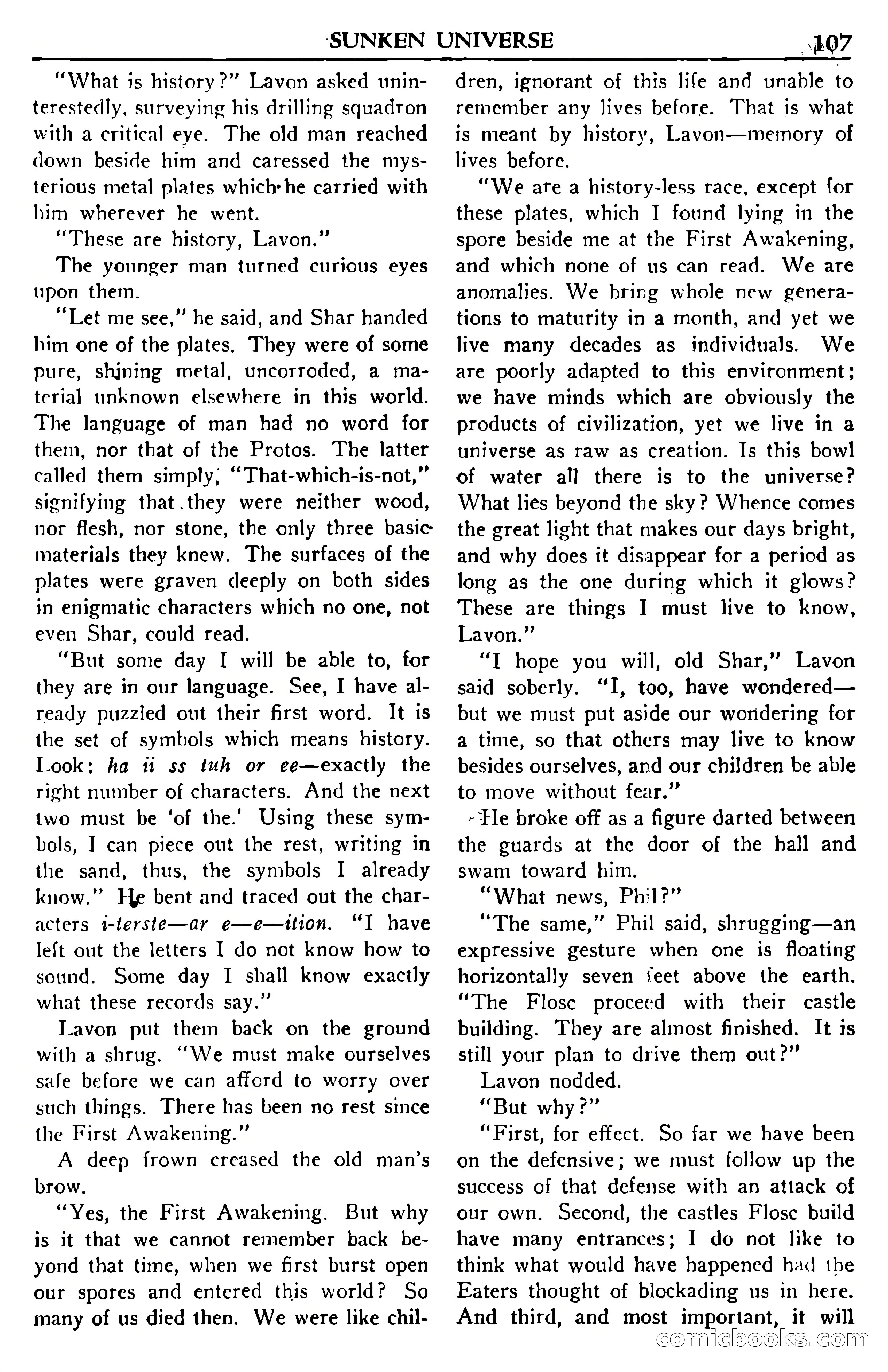 Super Science Stories, November 1950 — page 107 of 133