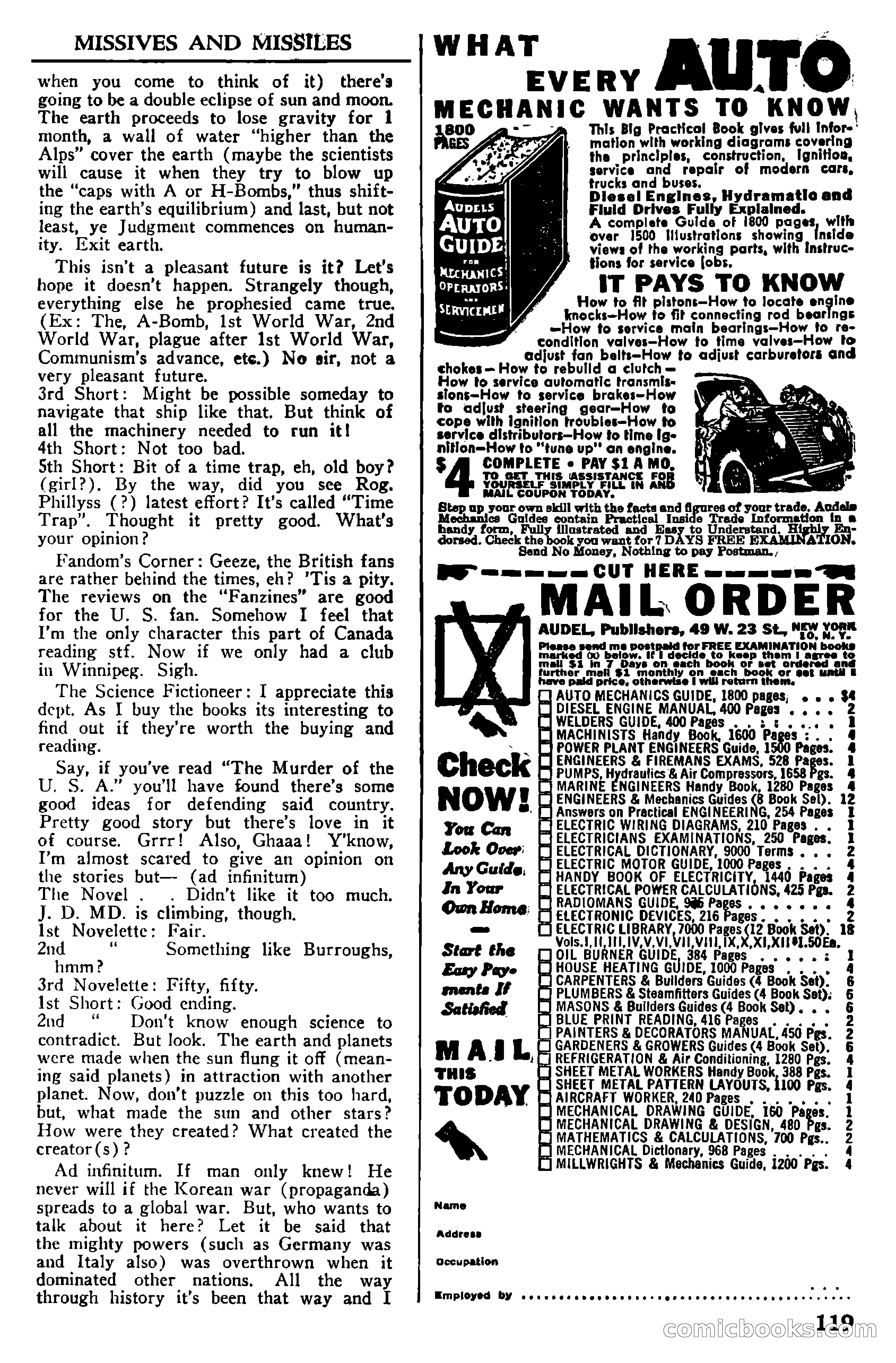 Super Science Stories, November 1950 — page 119 of 133