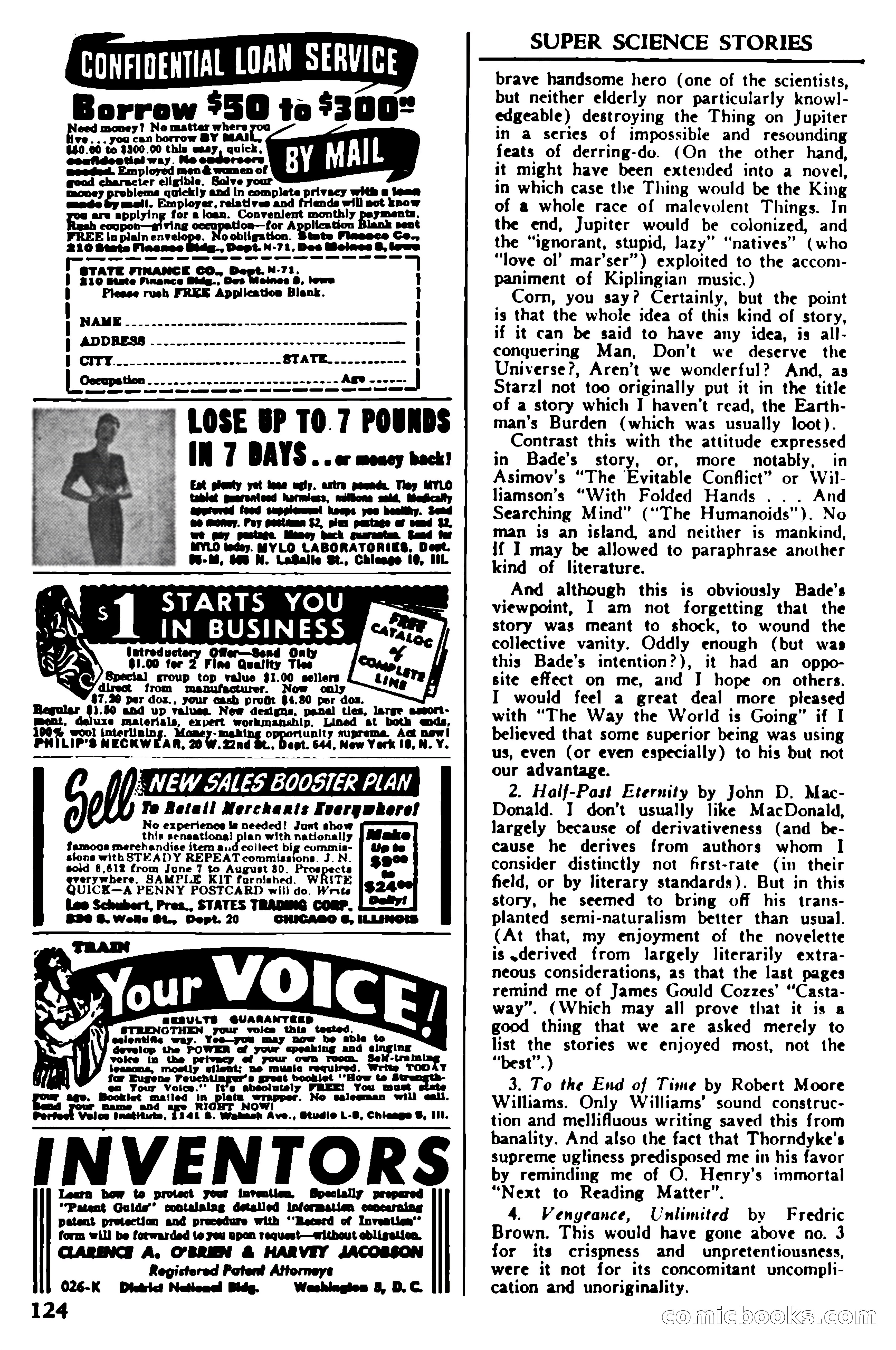 Super Science Stories, November 1950 — page 124 of 133