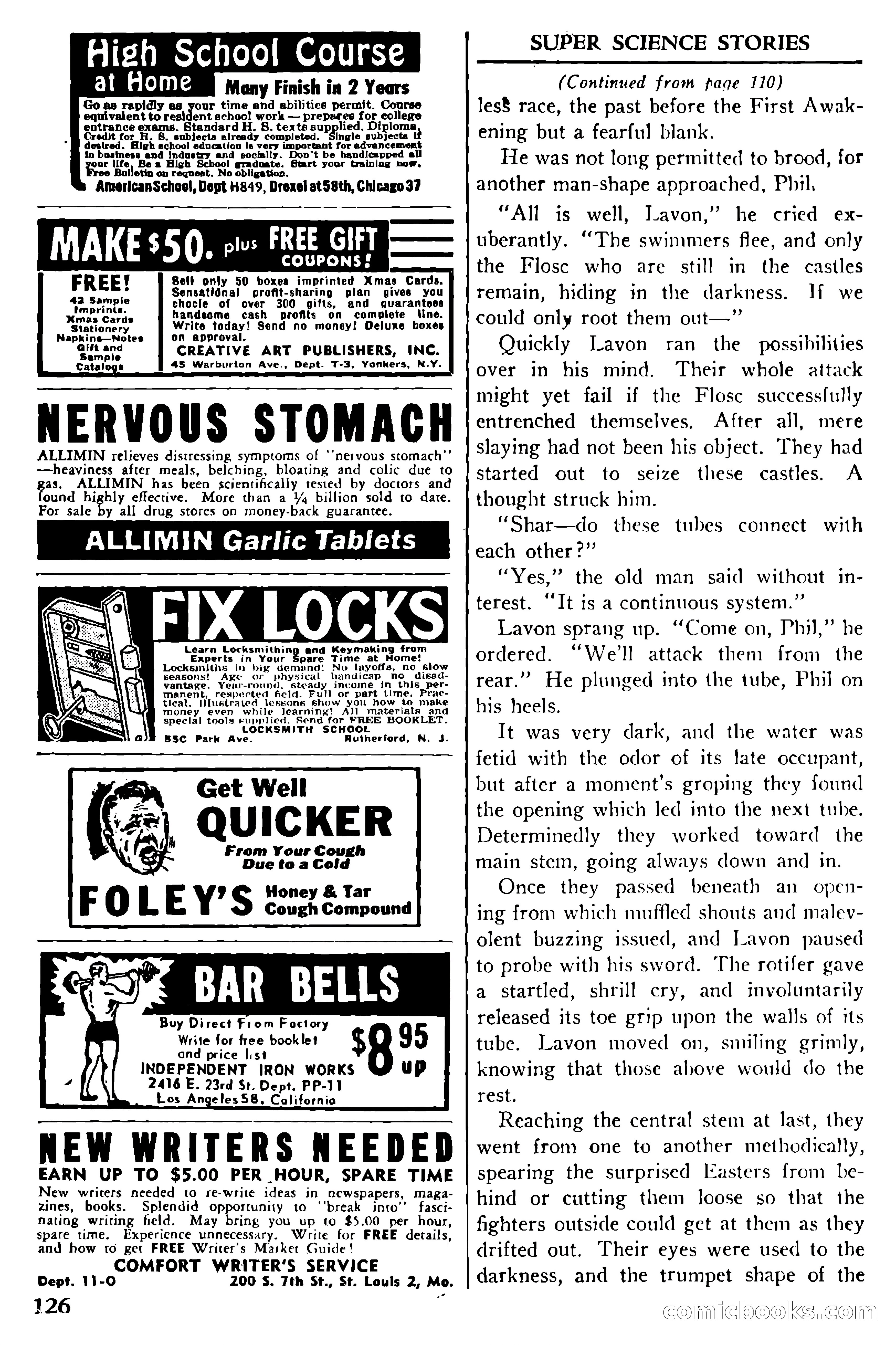 Super Science Stories, November 1950 — page 126 of 133
