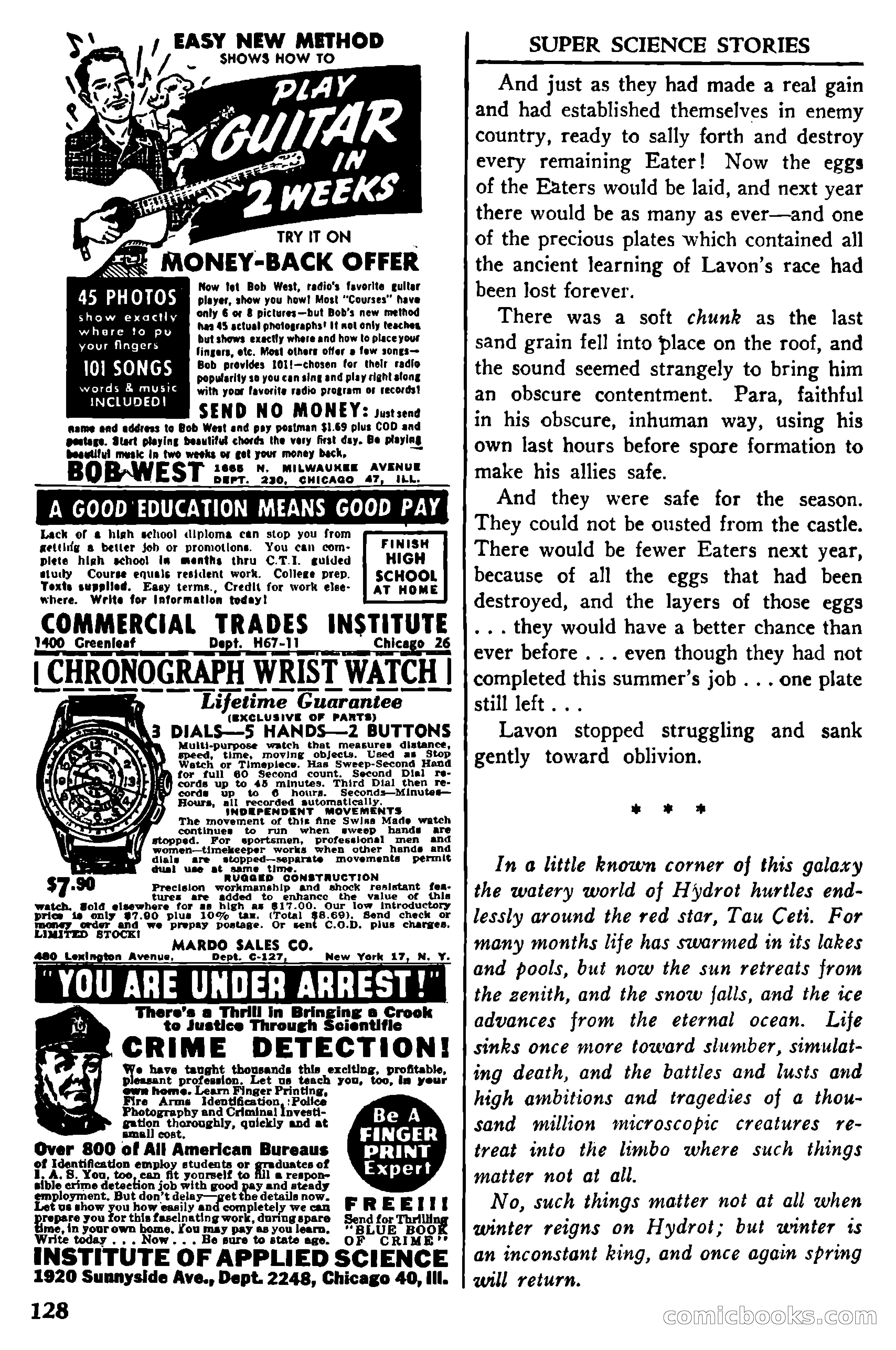 Super Science Stories, November 1950 — page 128 of 133