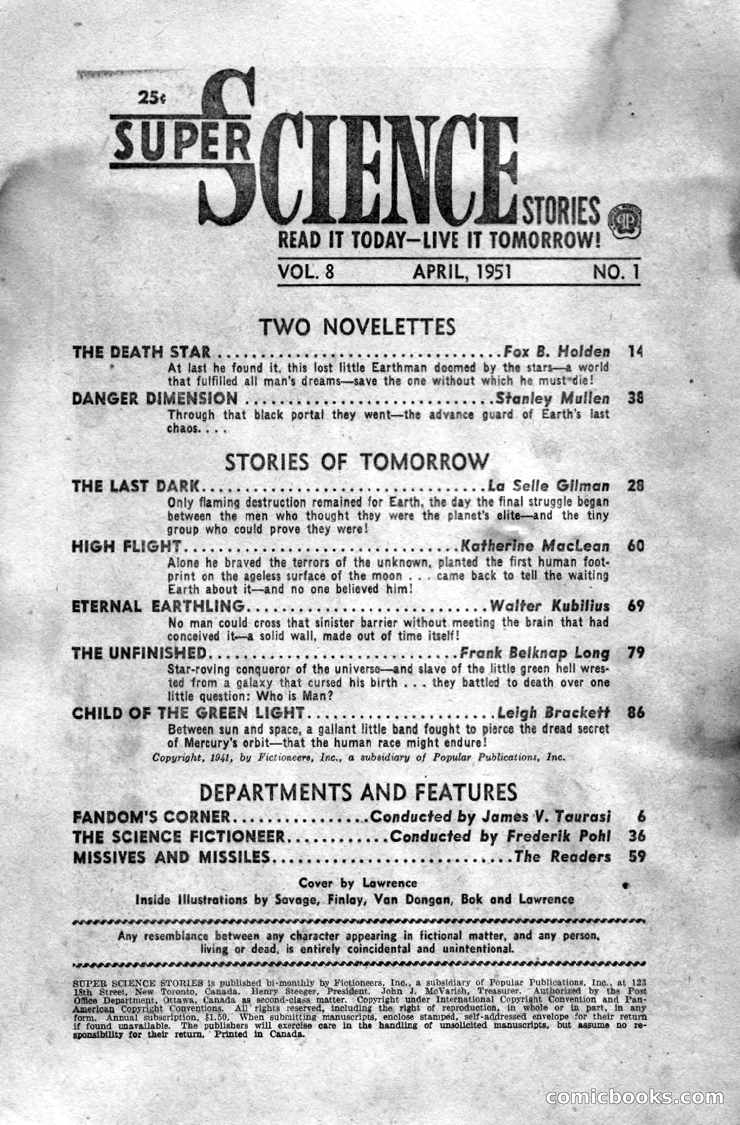 Super Science Stories, April 1951 — page 4 of 116