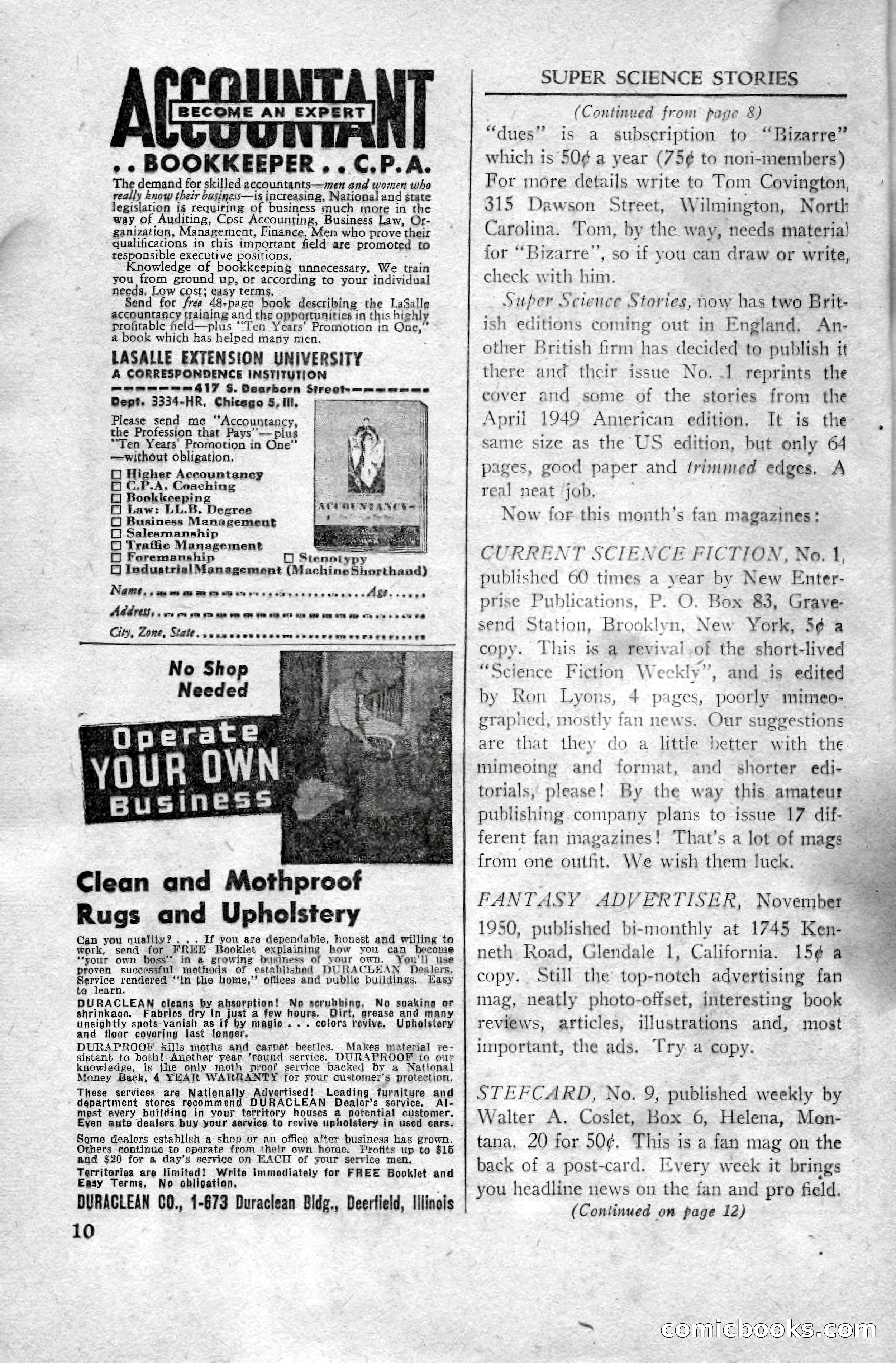 Super Science Stories, April 1951 — page 10 of 116