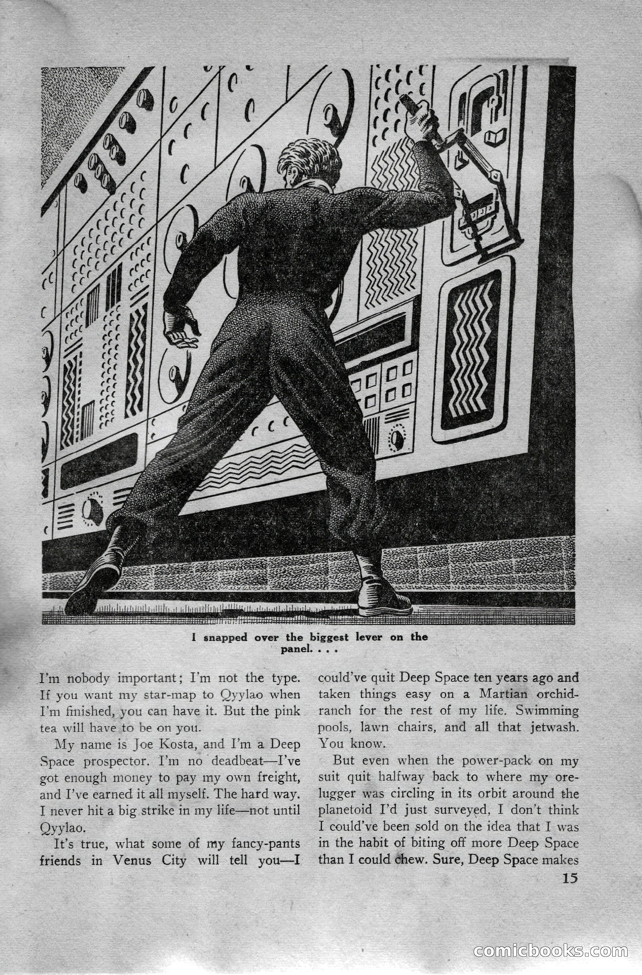Super Science Stories, April 1951 — page 15 of 116