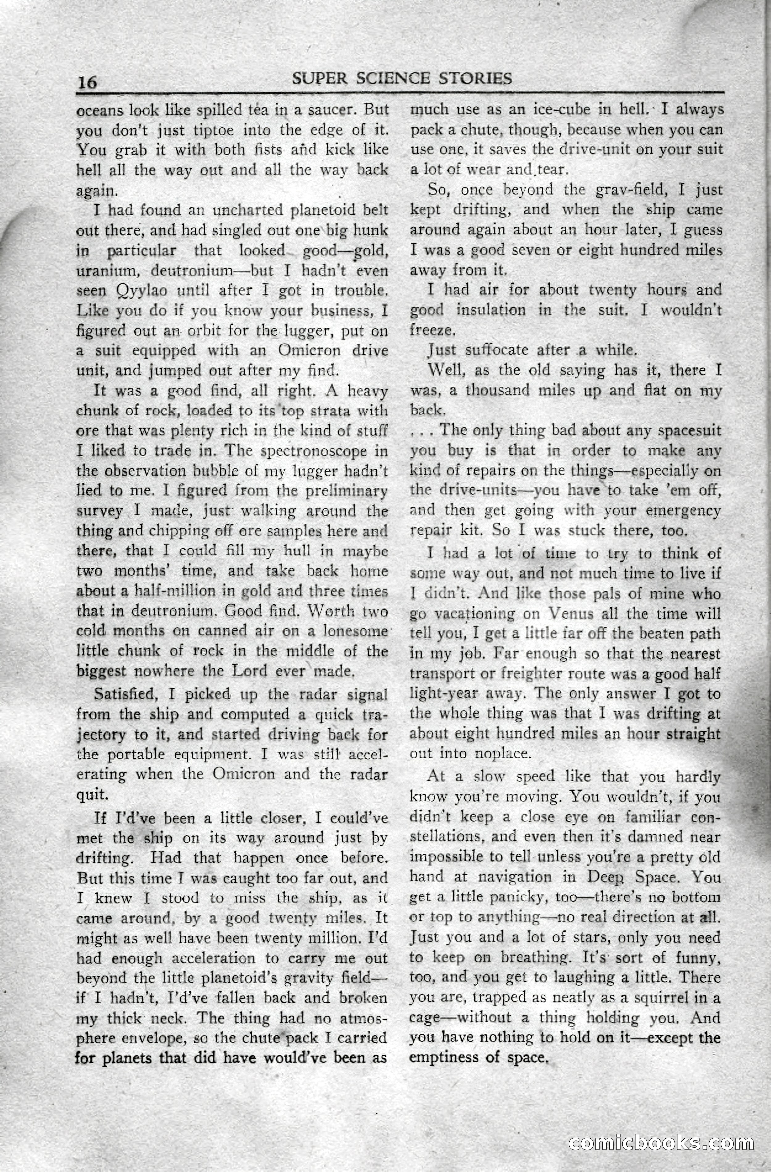 Super Science Stories, April 1951 — page 16 of 116