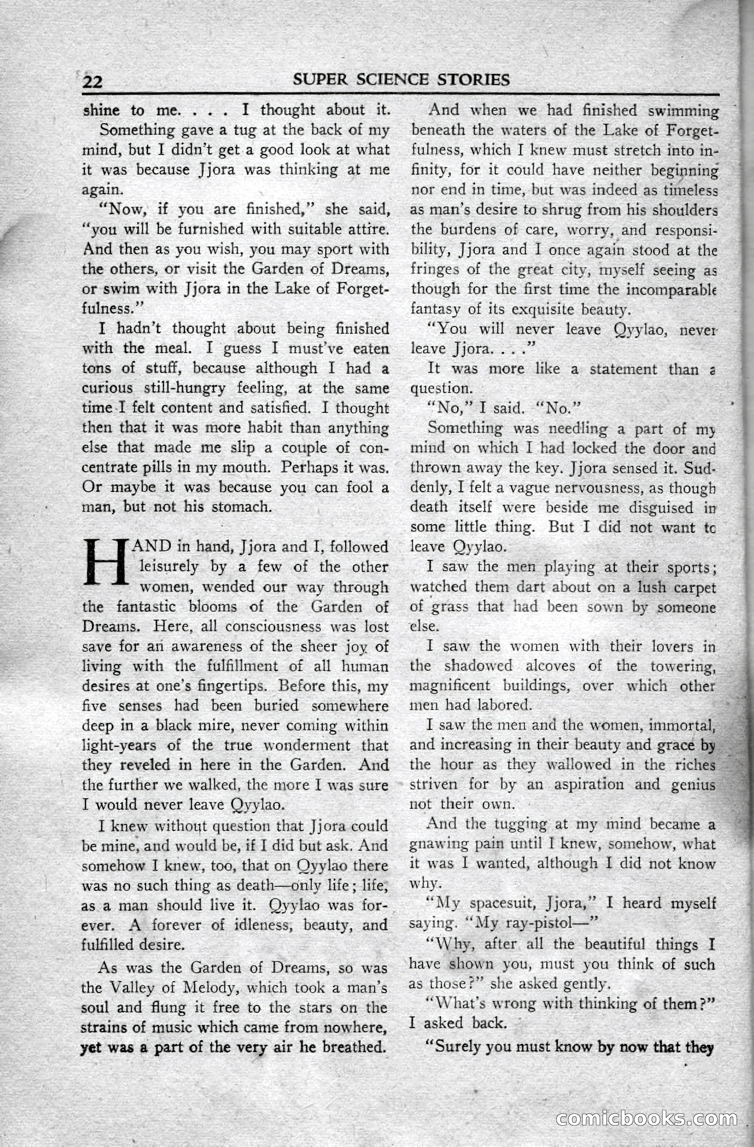Super Science Stories, April 1951 — page 22 of 116