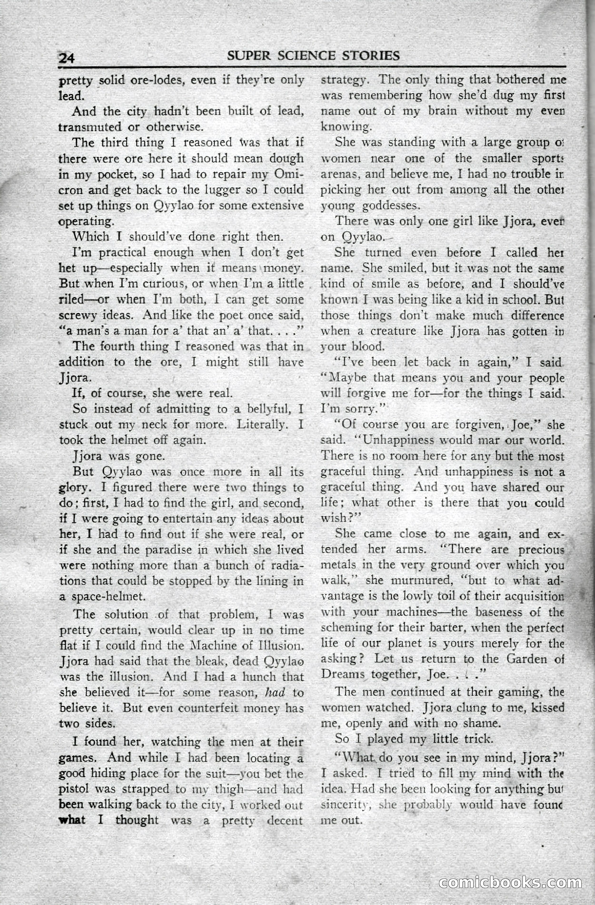 Super Science Stories, April 1951 — page 24 of 116