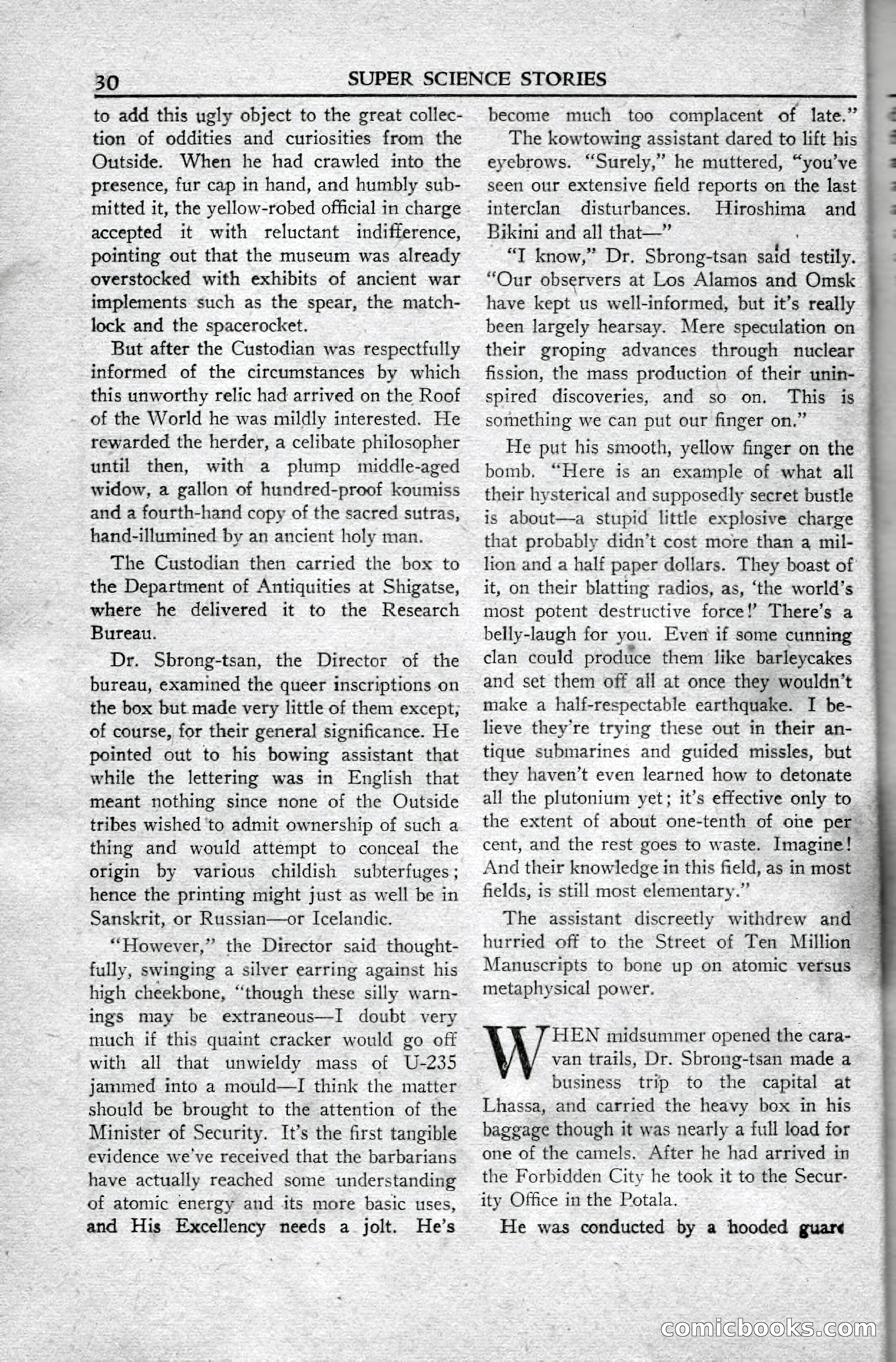 Super Science Stories, April 1951 — page 30 of 116