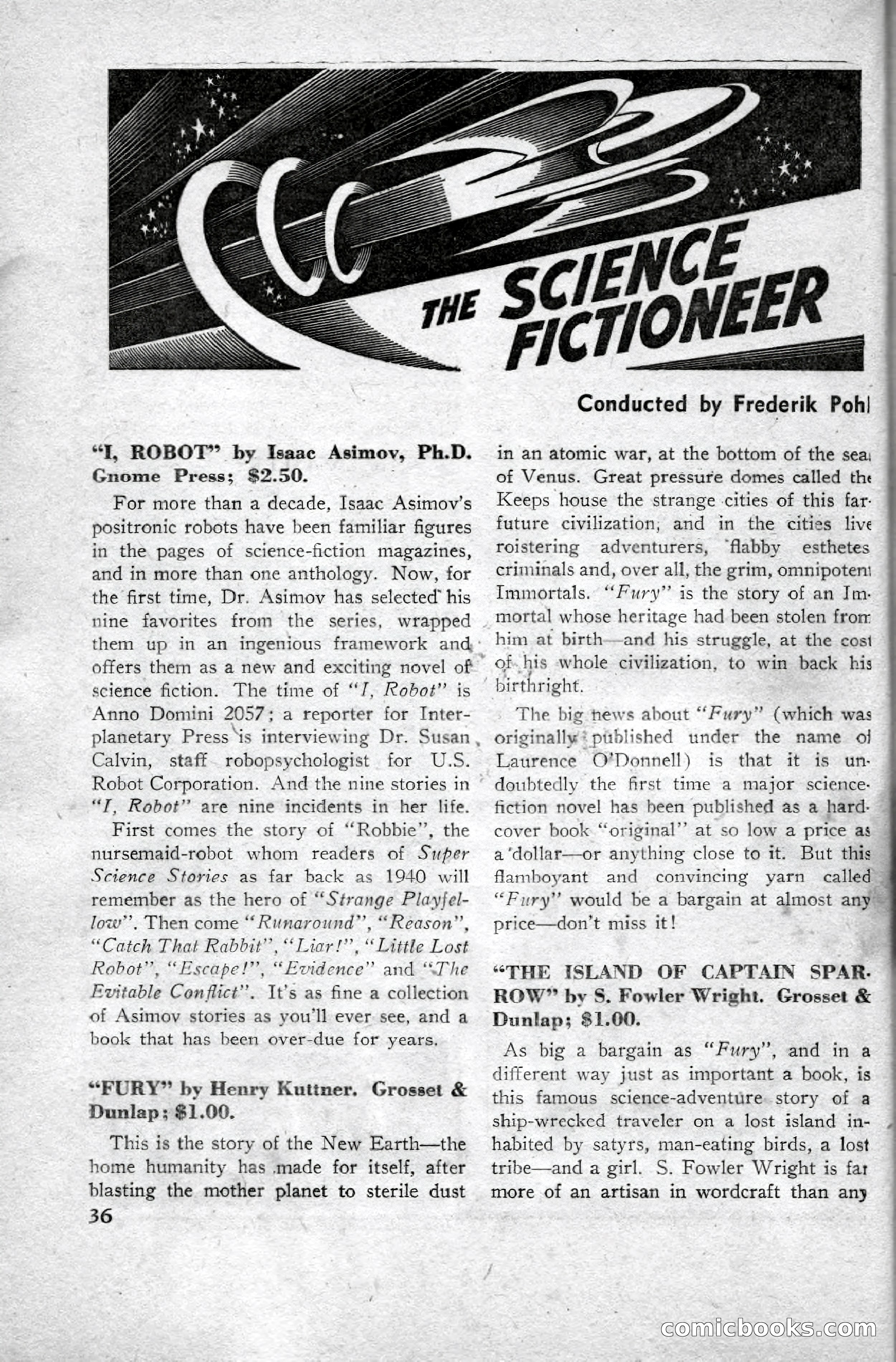 Super Science Stories, April 1951 — page 36 of 116