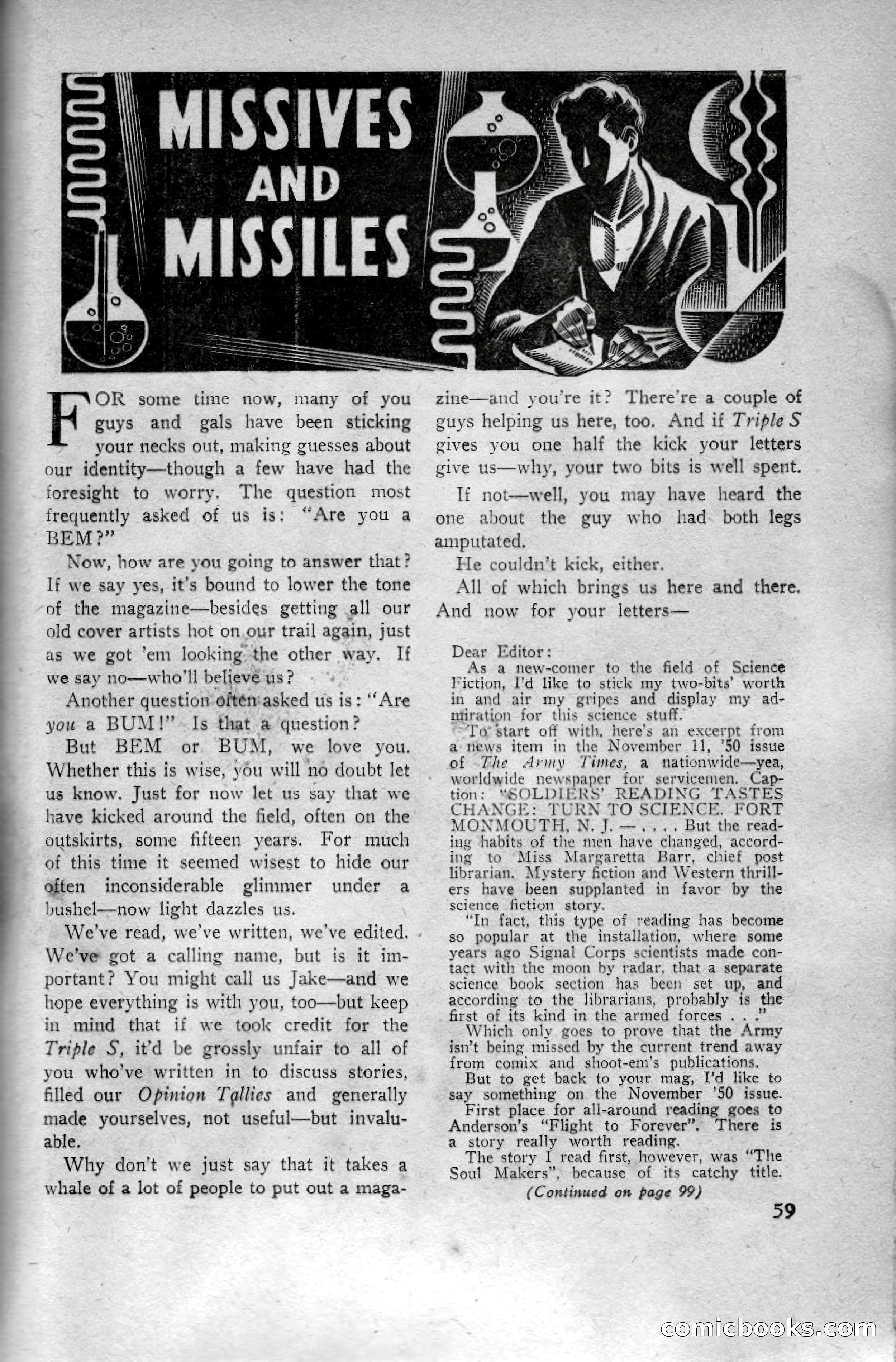 Super Science Stories, April 1951 — page 59 of 116