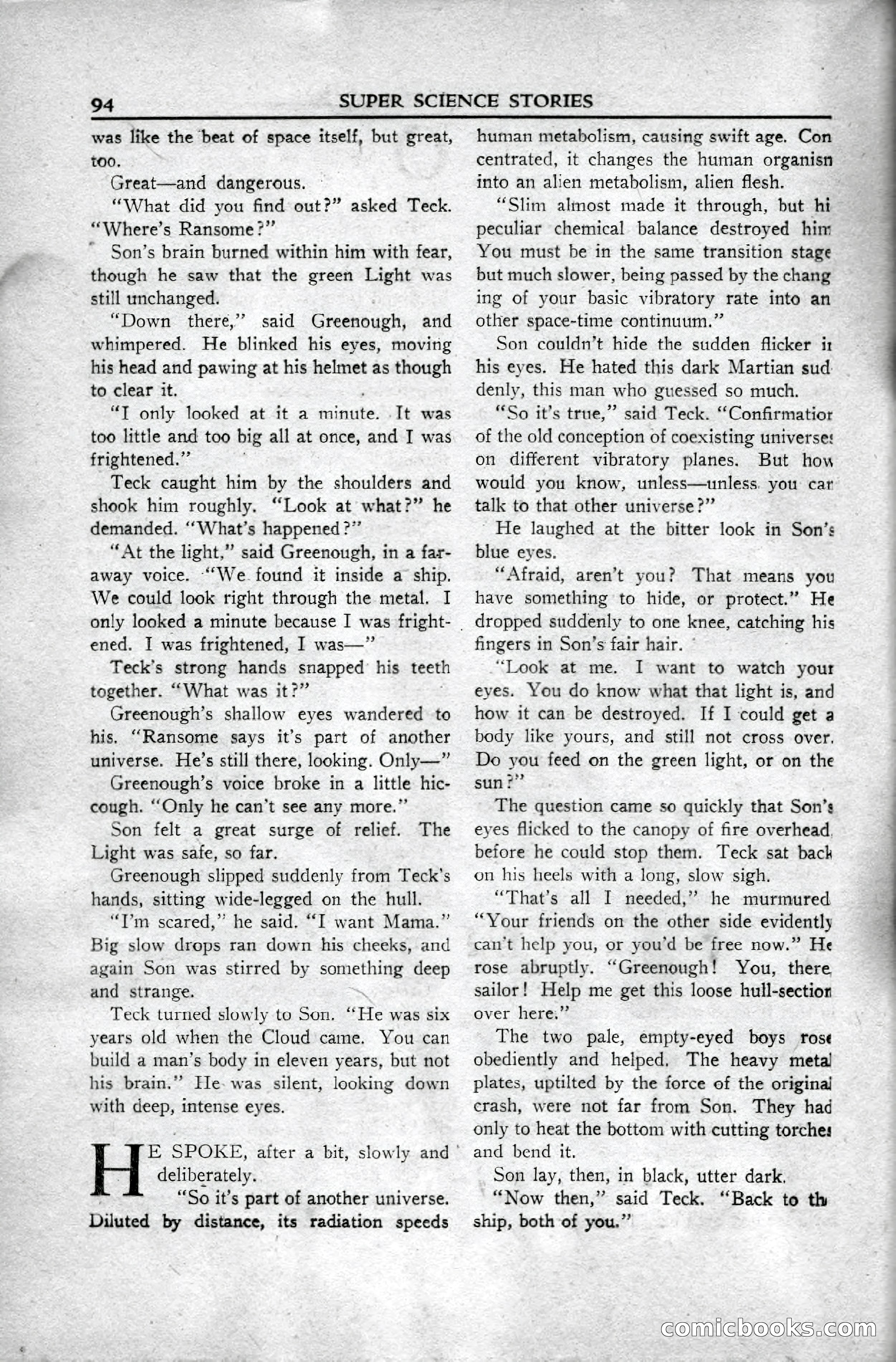 Super Science Stories, April 1951 — page 94 of 116