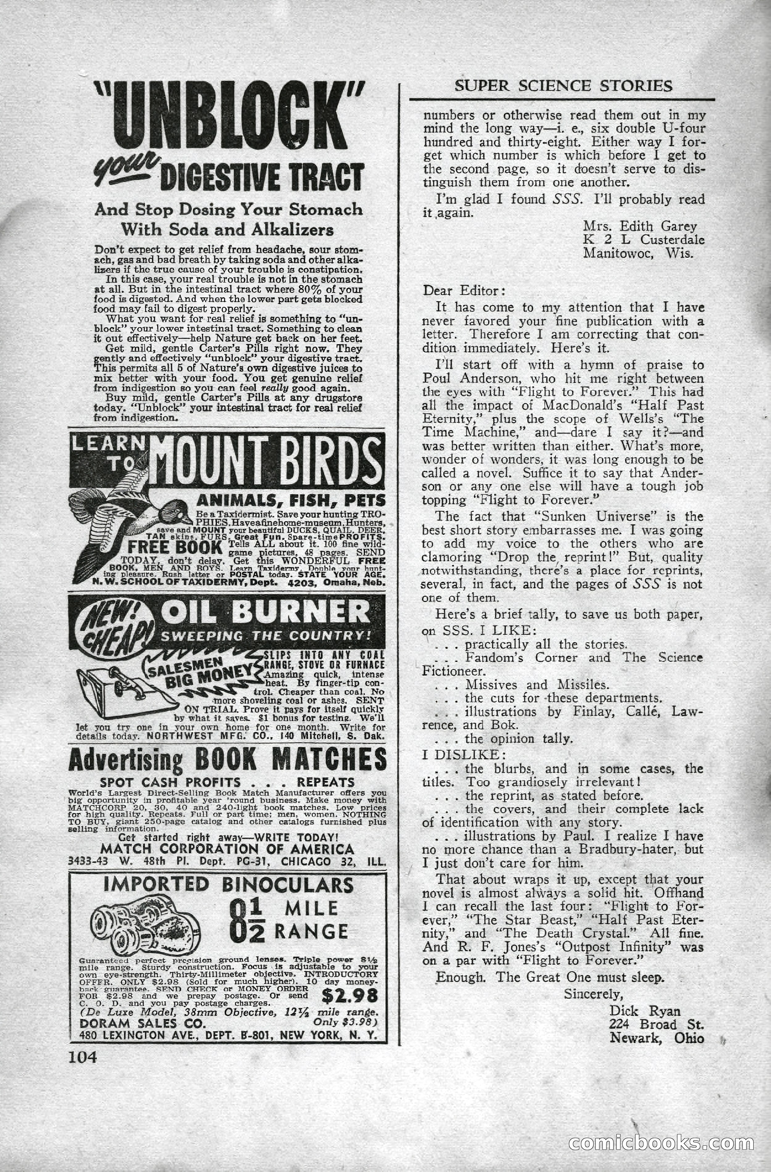 Super Science Stories, April 1951 — page 104 of 116