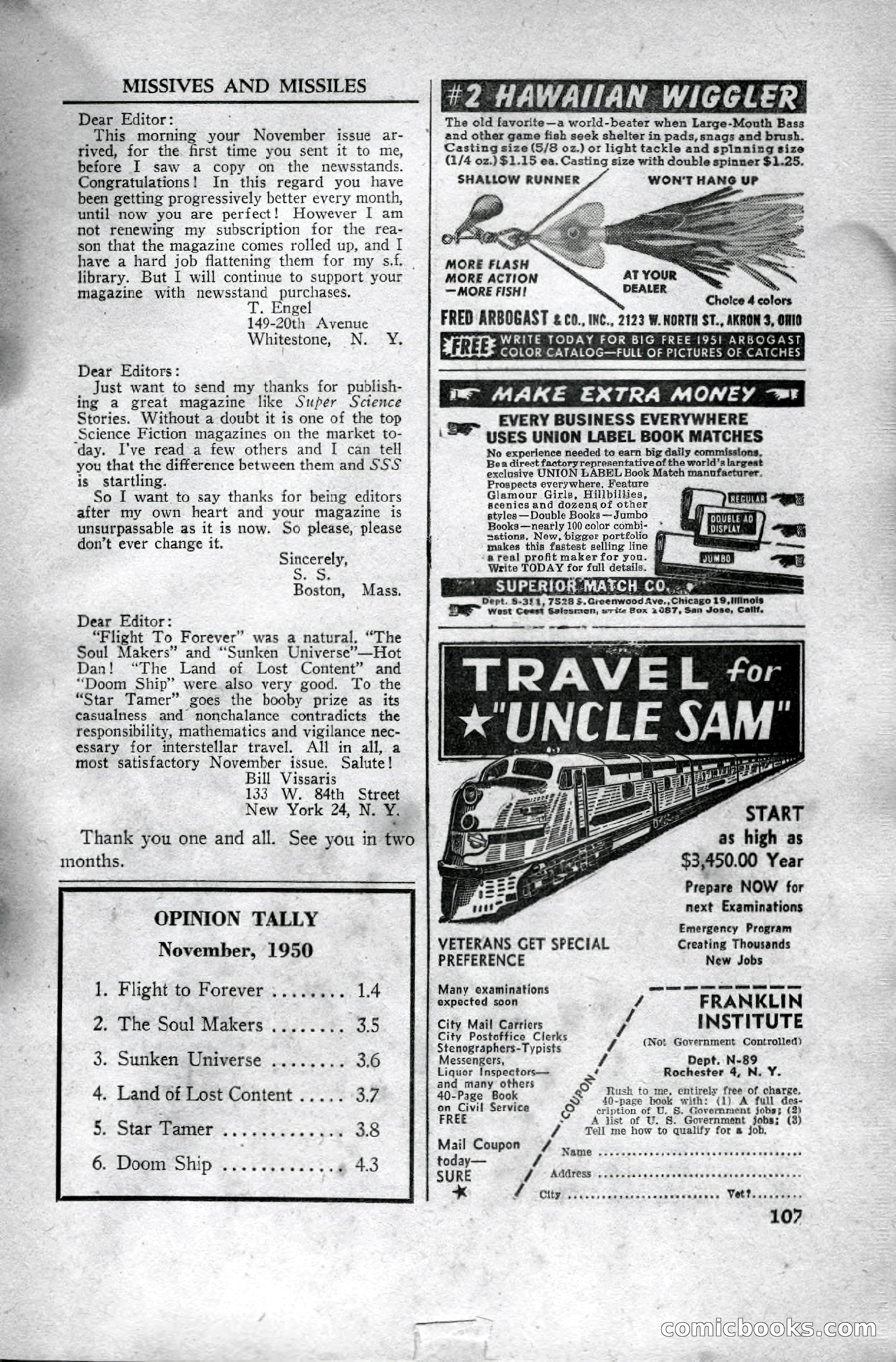 Super Science Stories, April 1951 — page 107 of 116
