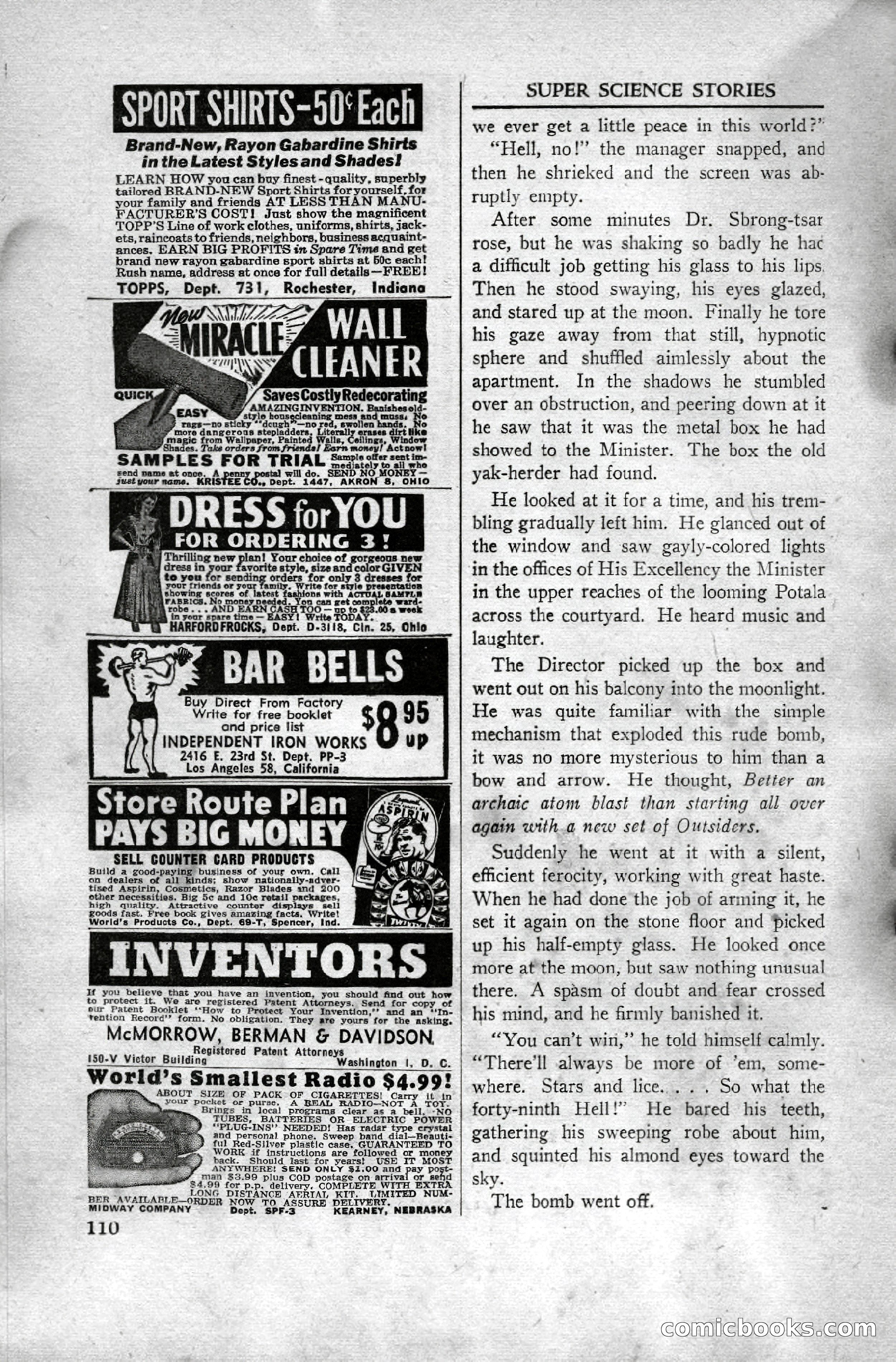 Super Science Stories, April 1951 — page 110 of 116