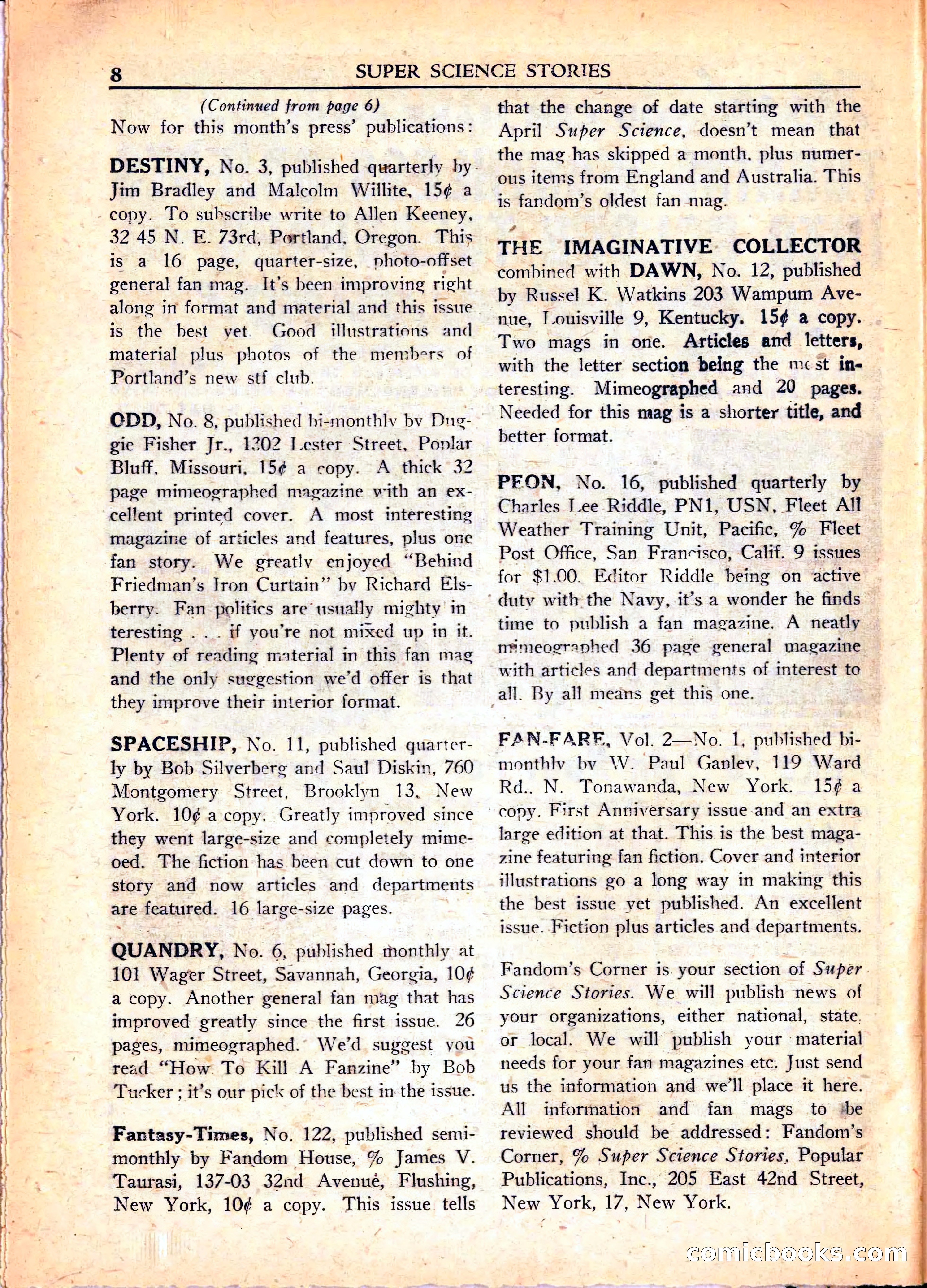 Super Science Stories, June 1951 — page 8 of 116