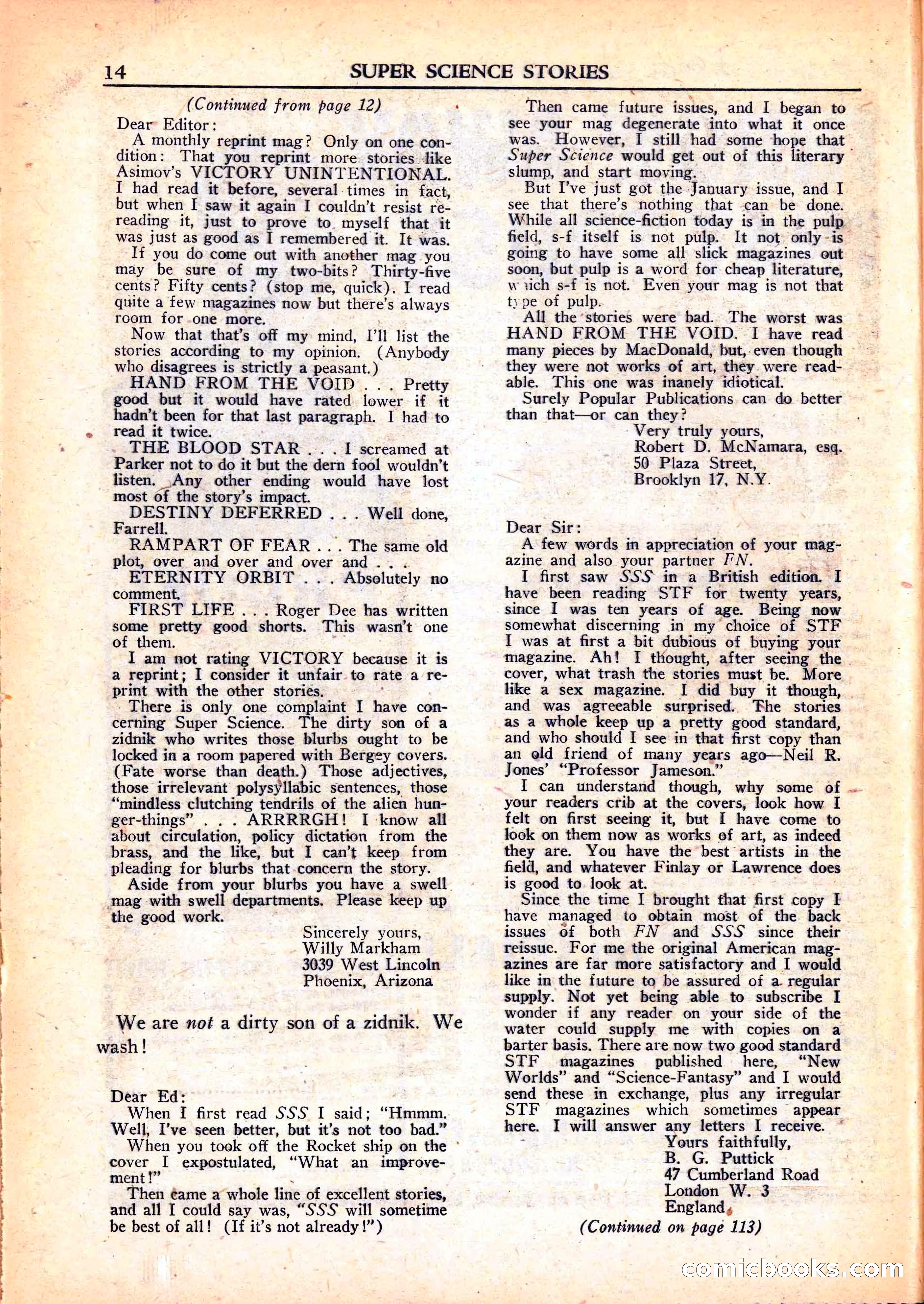Super Science Stories, June 1951 — page 14 of 116