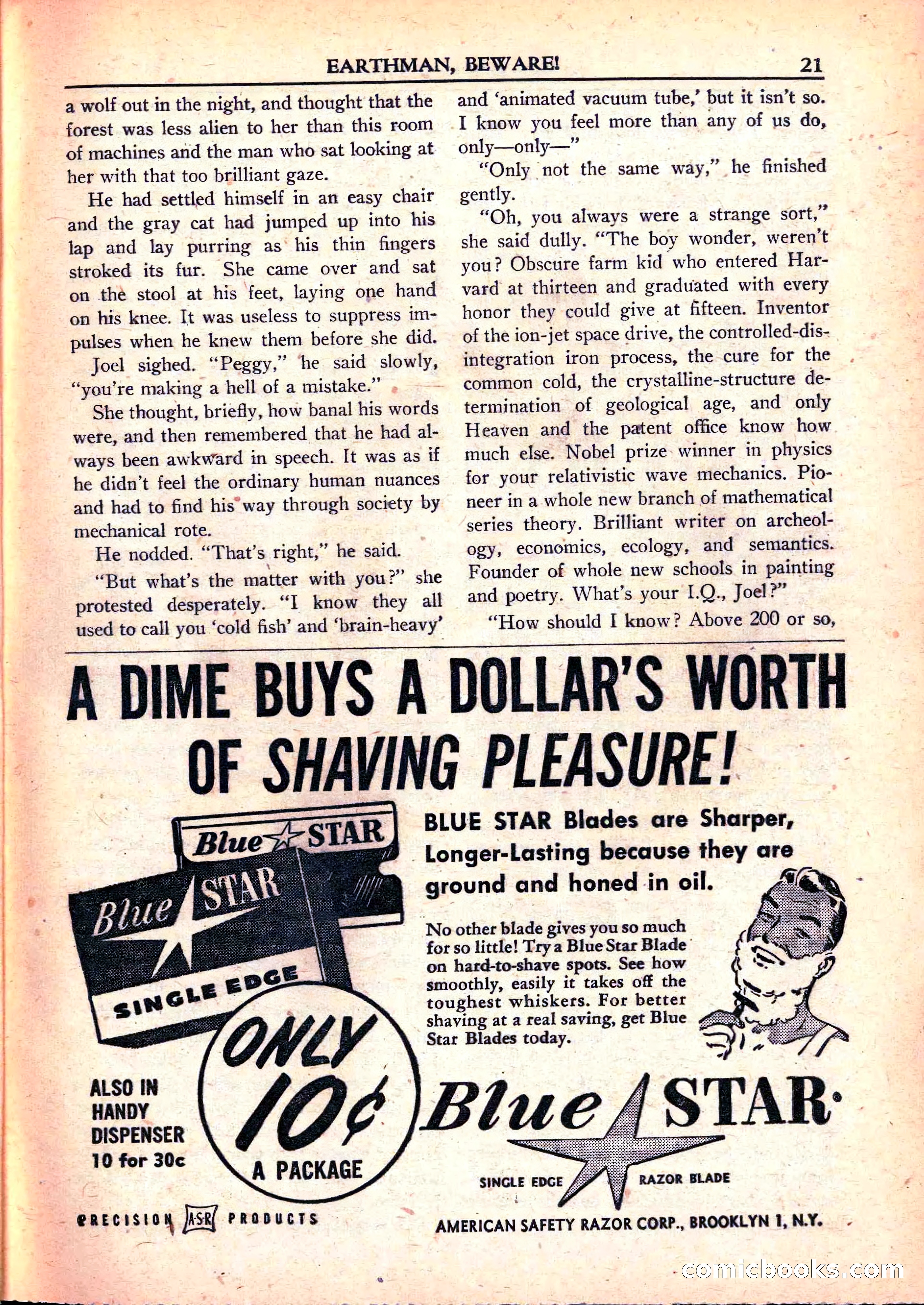 Super Science Stories, June 1951 — page 21 of 116