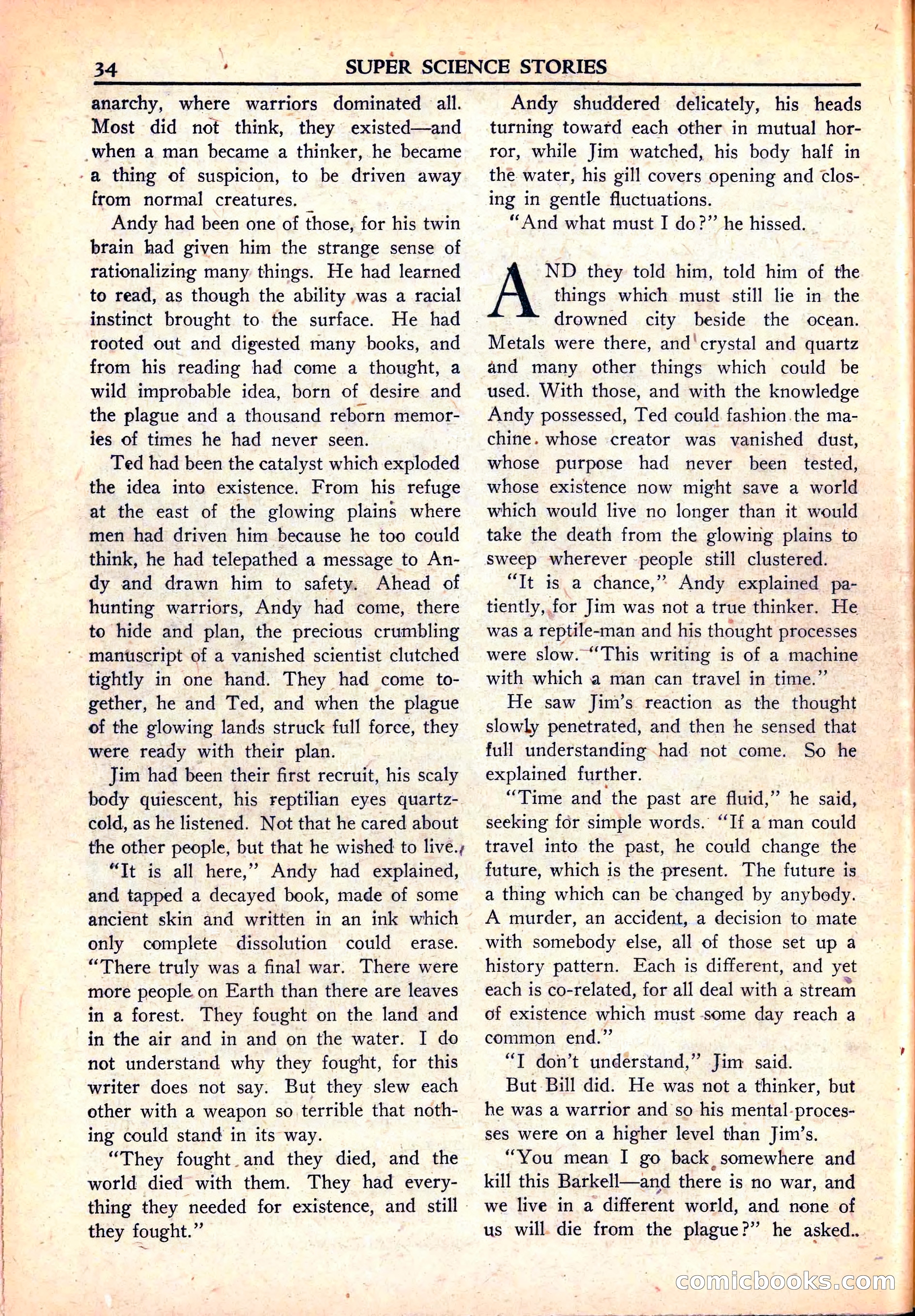 Super Science Stories, June 1951 — page 34 of 116