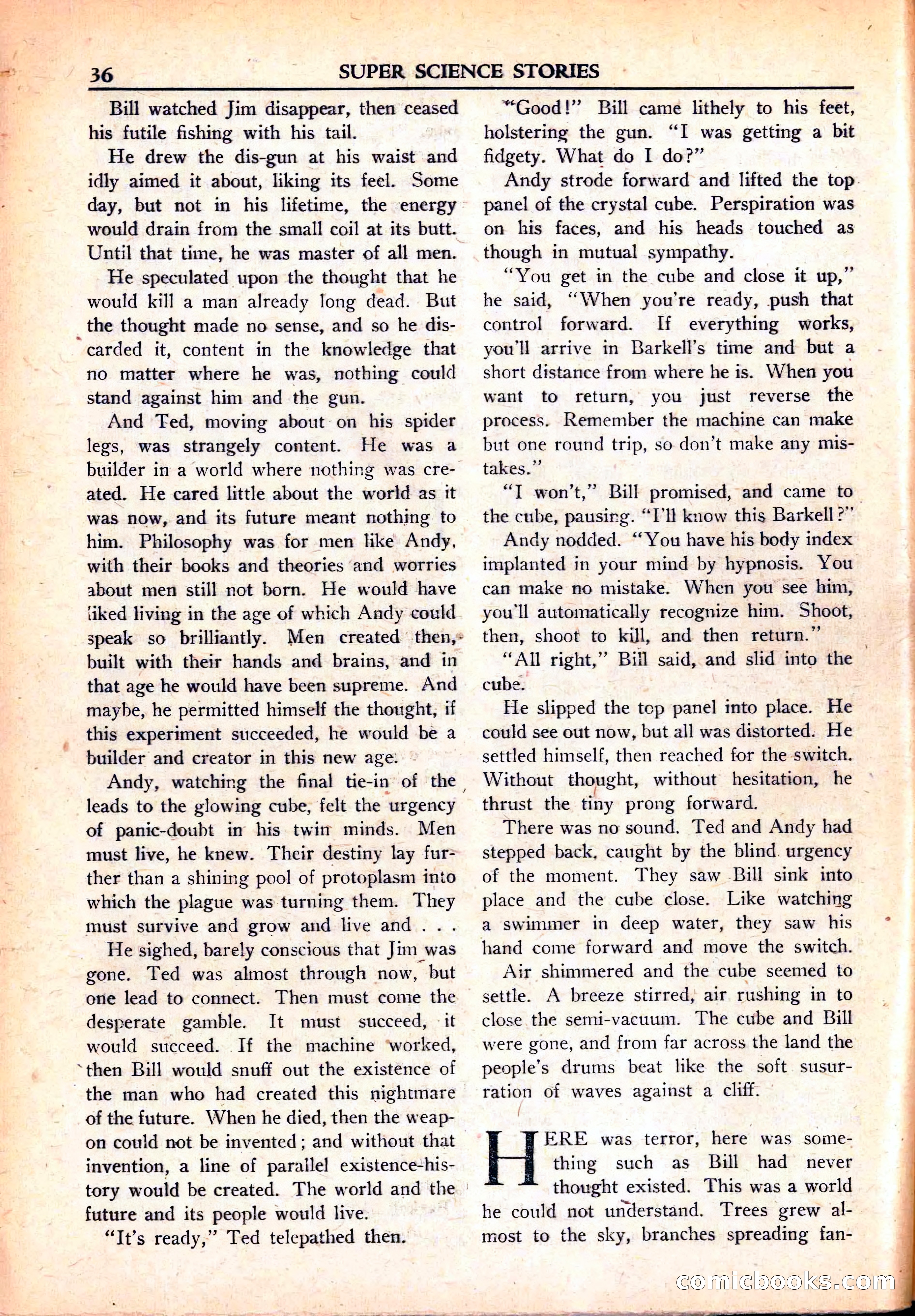 Super Science Stories, June 1951 — page 36 of 116