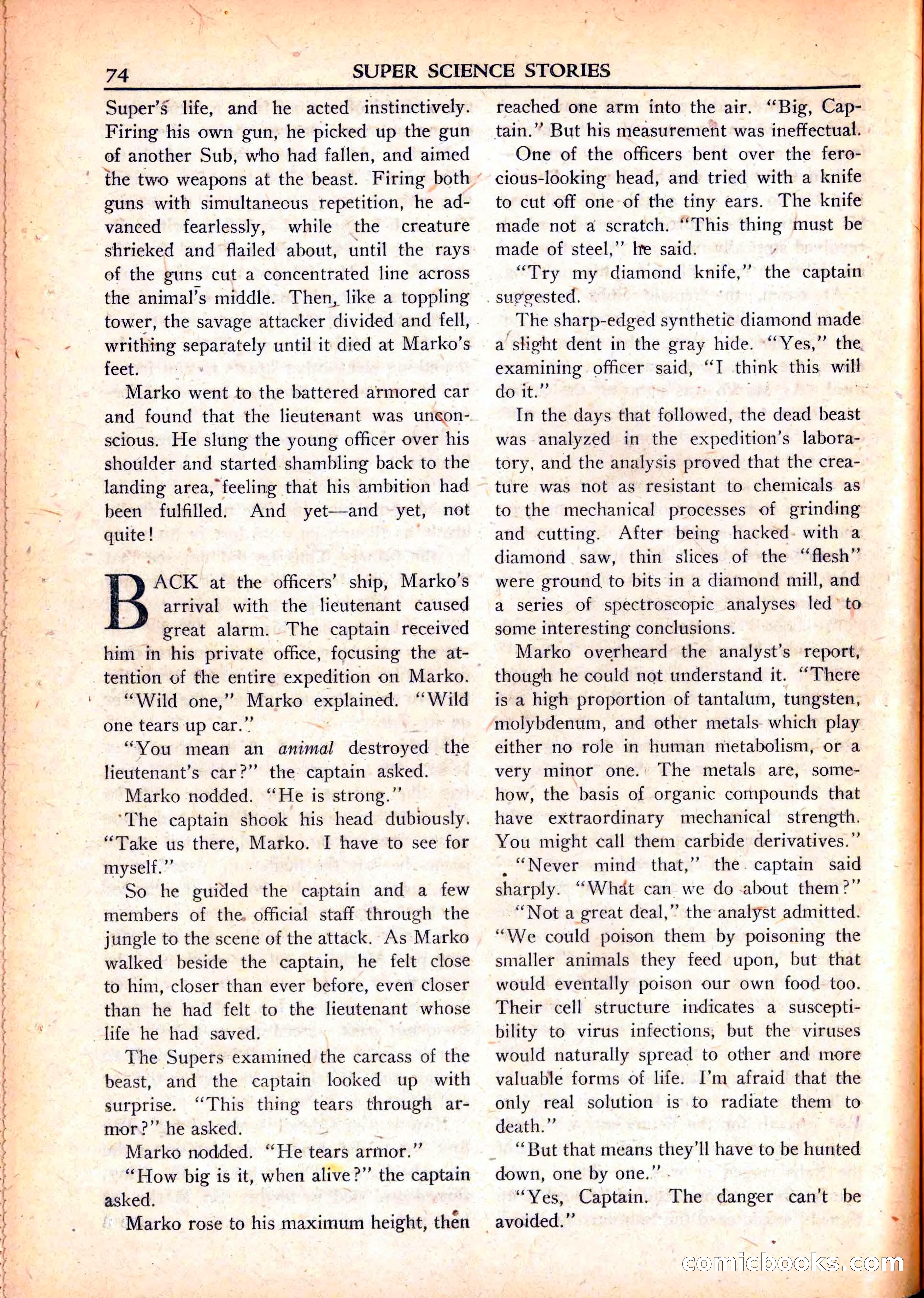 Super Science Stories, June 1951 — page 74 of 116
