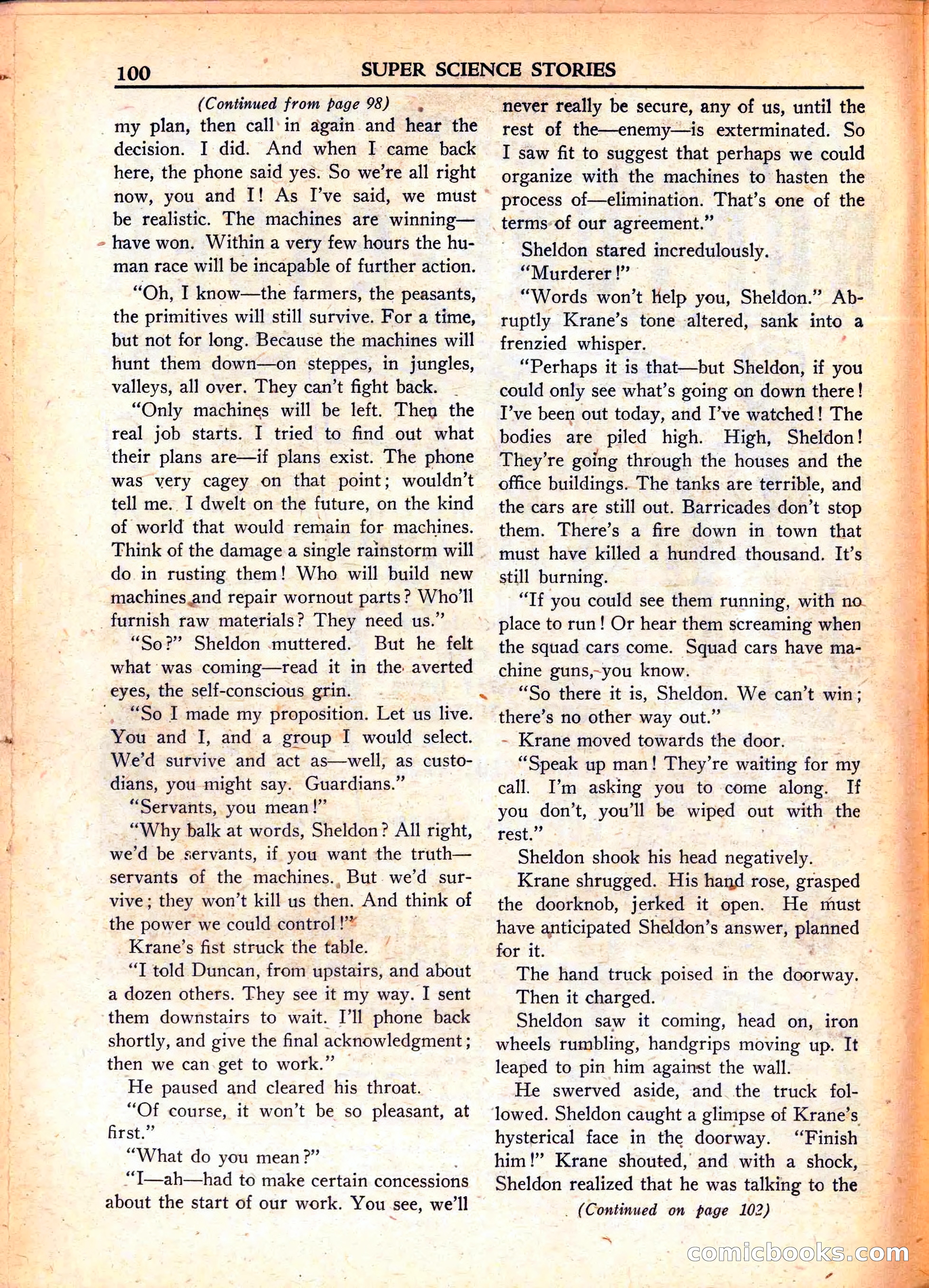 Super Science Stories, June 1951 — page 100 of 116