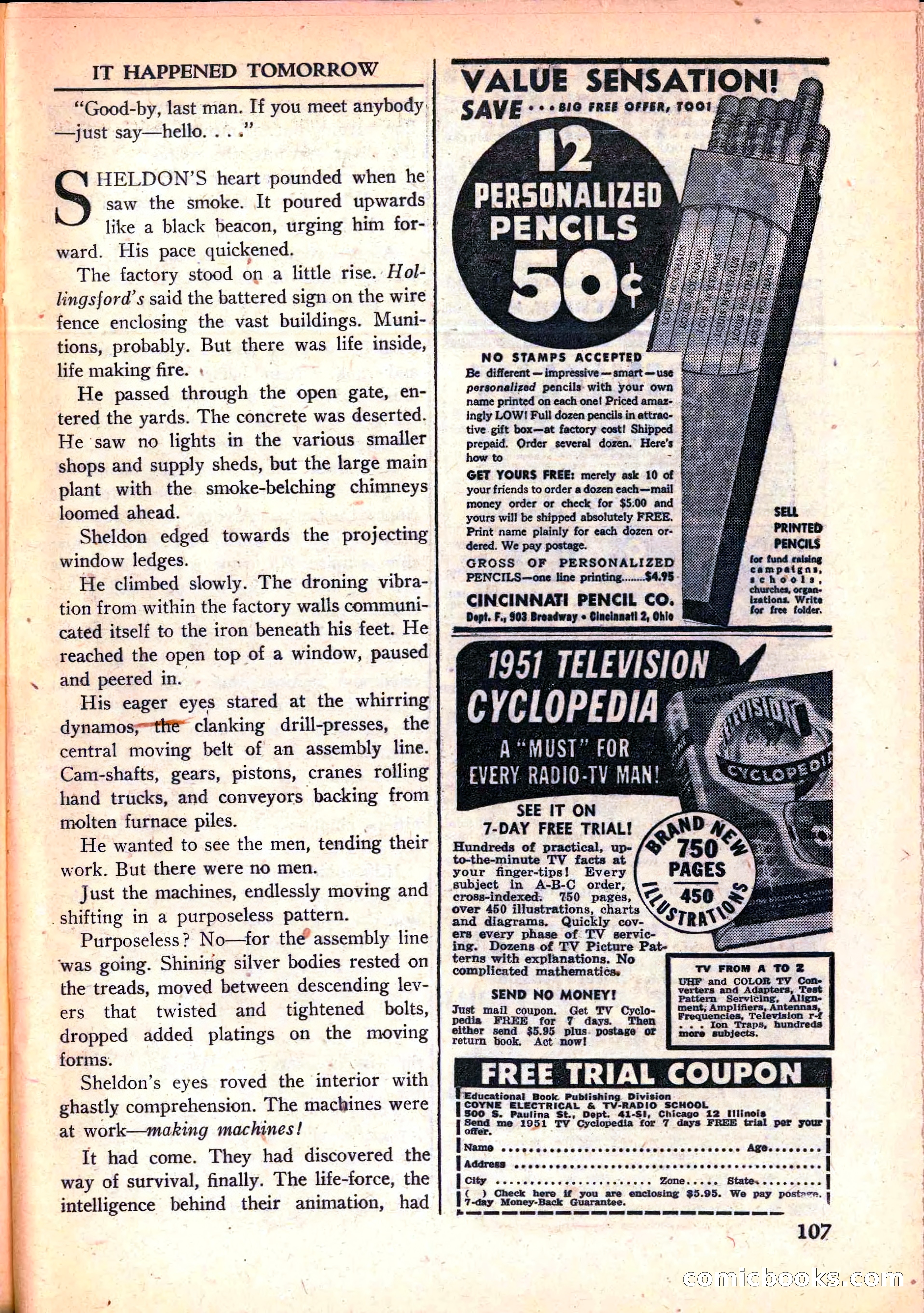 Super Science Stories, June 1951 — page 107 of 116