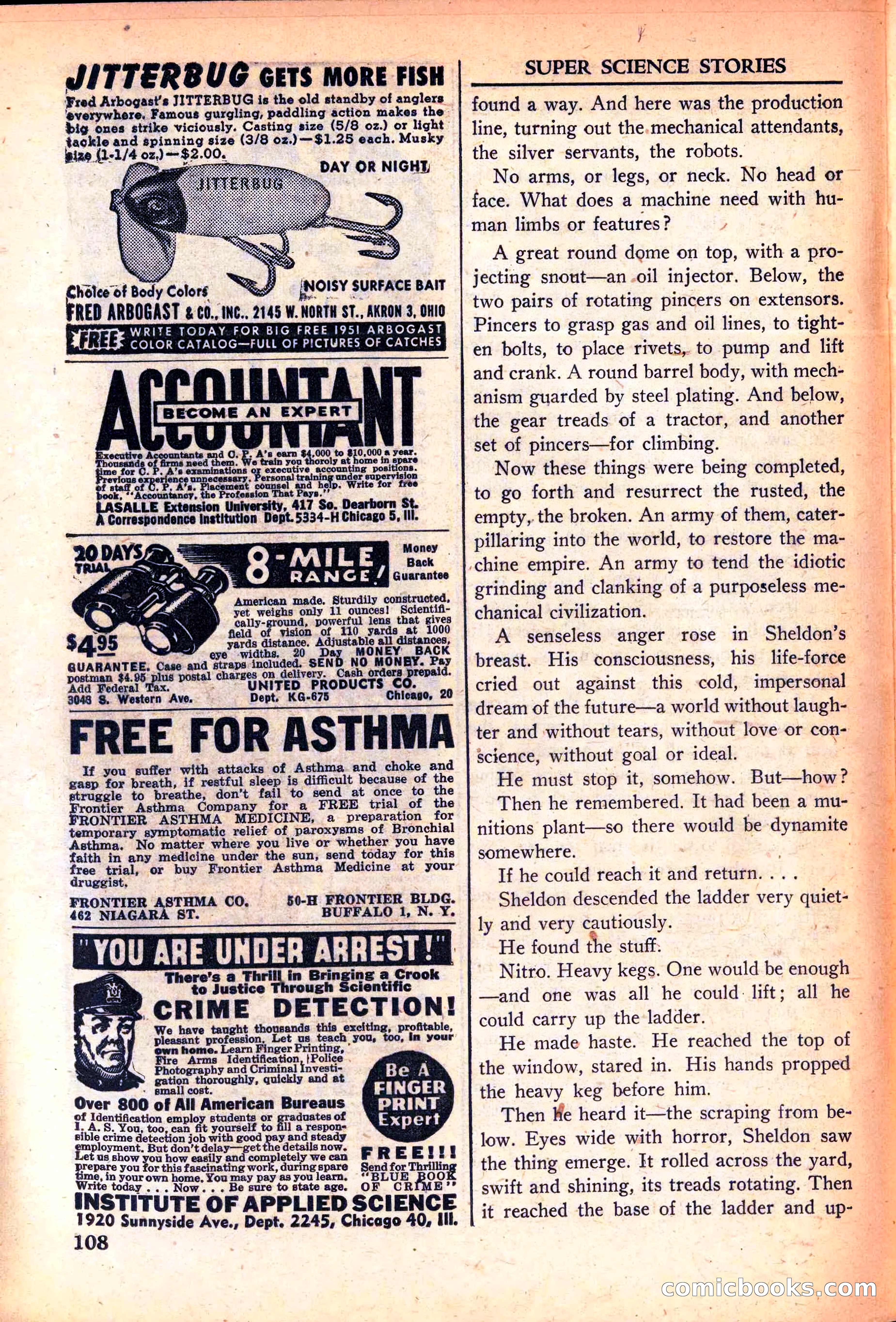 Super Science Stories, June 1951 — page 108 of 116