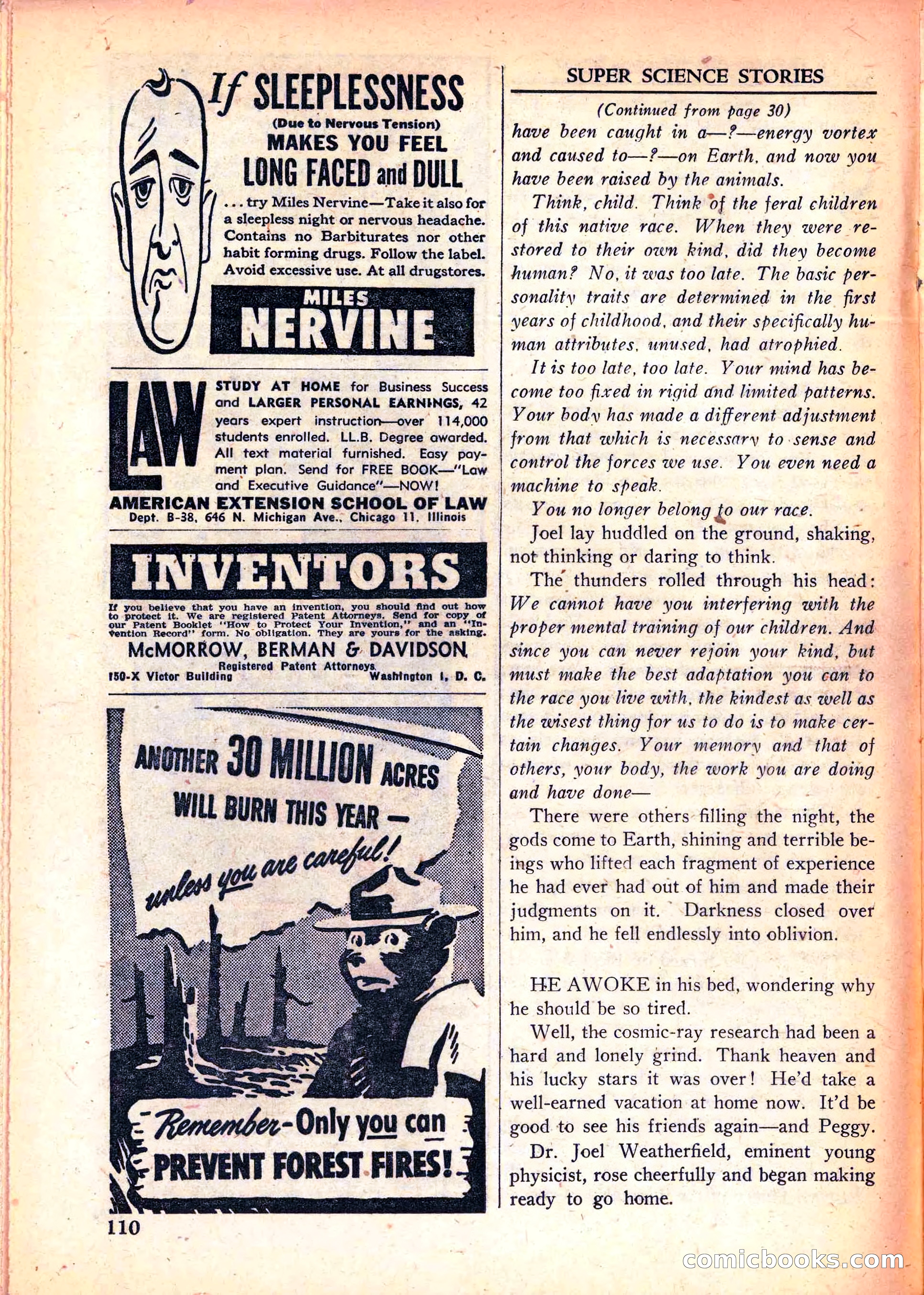 Super Science Stories, June 1951 — page 110 of 116