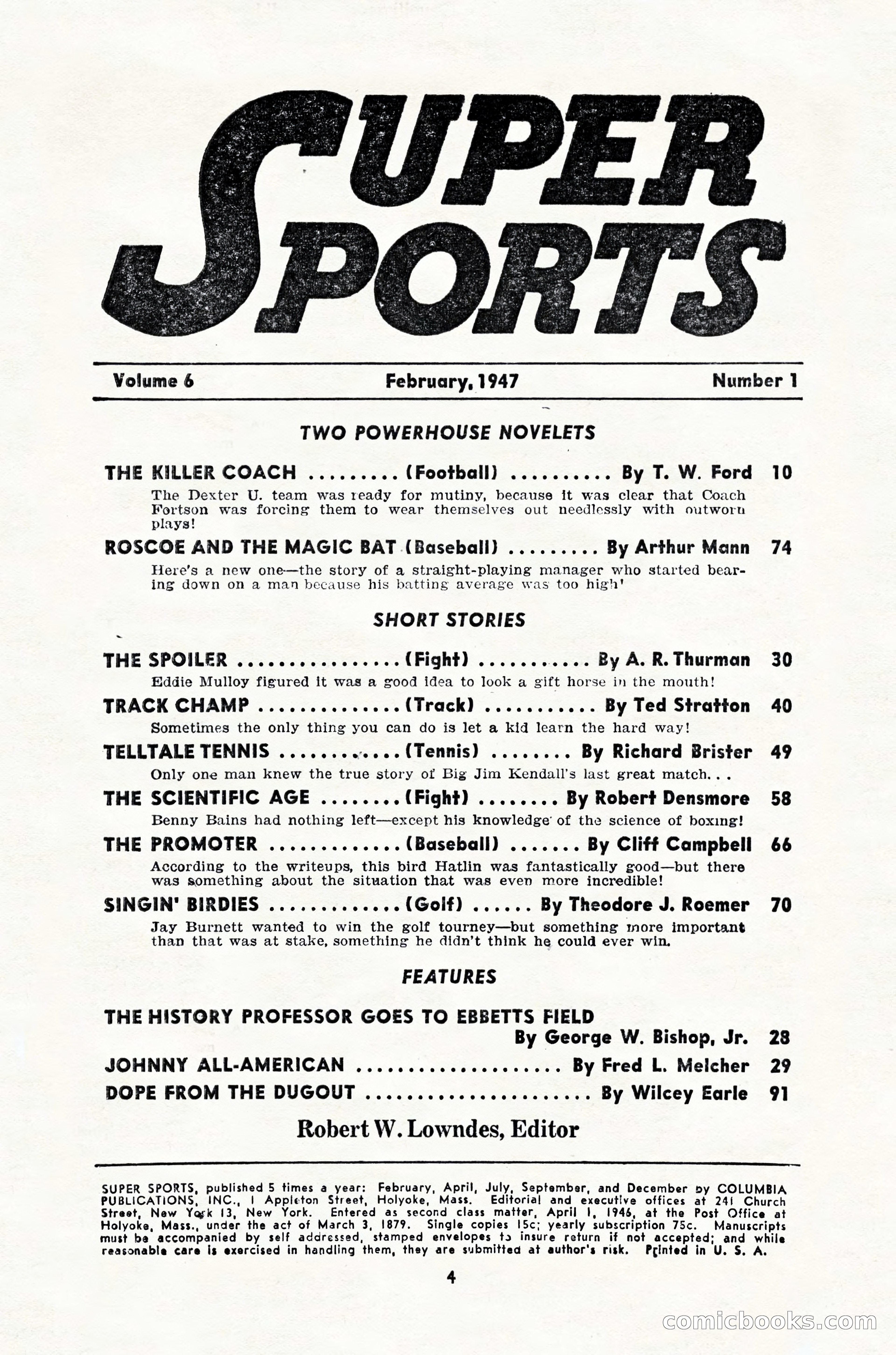 Super Sports, February 1947 — page 4 of 100