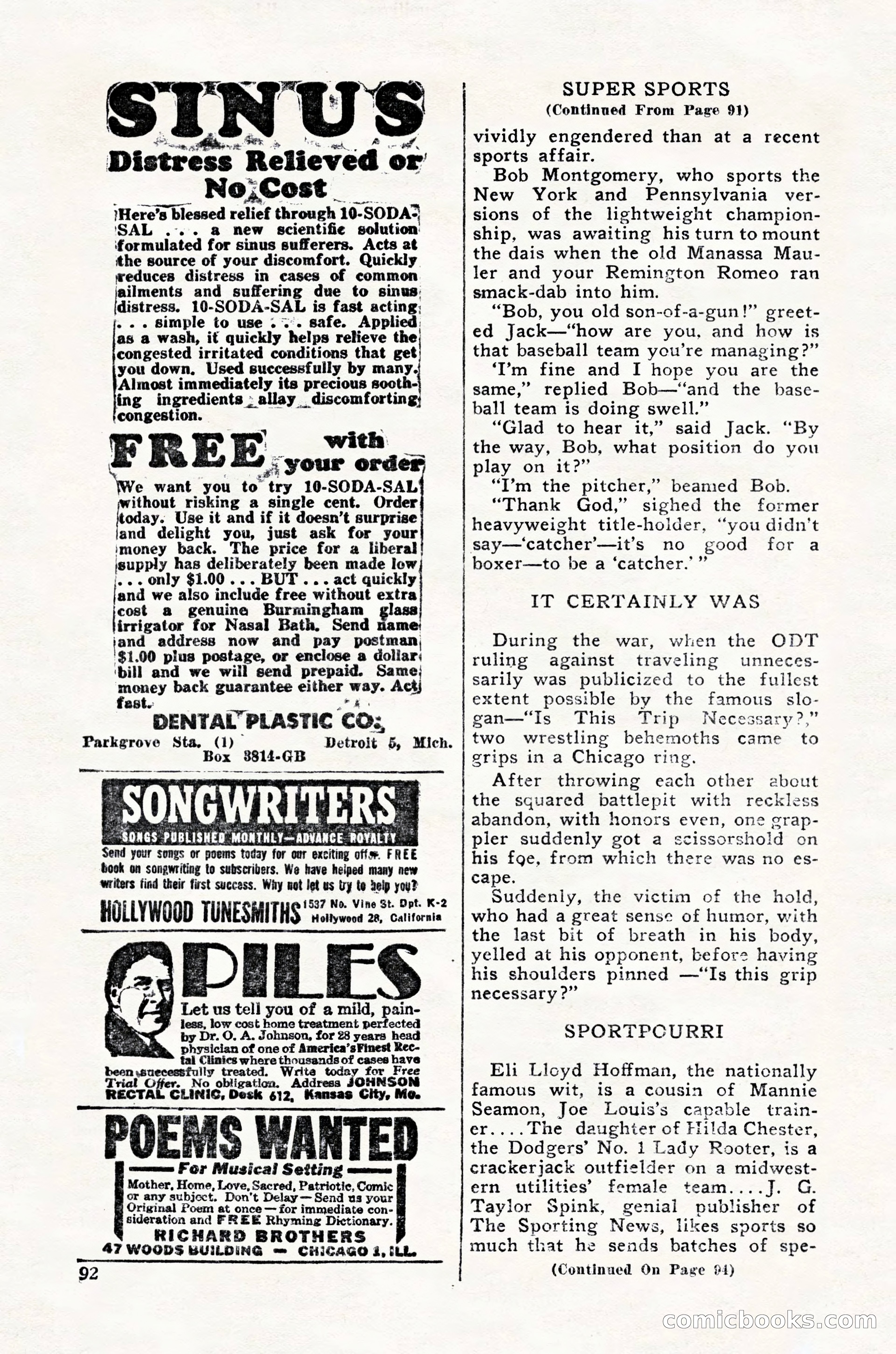 Super Sports, February 1947 — page 92 of 100