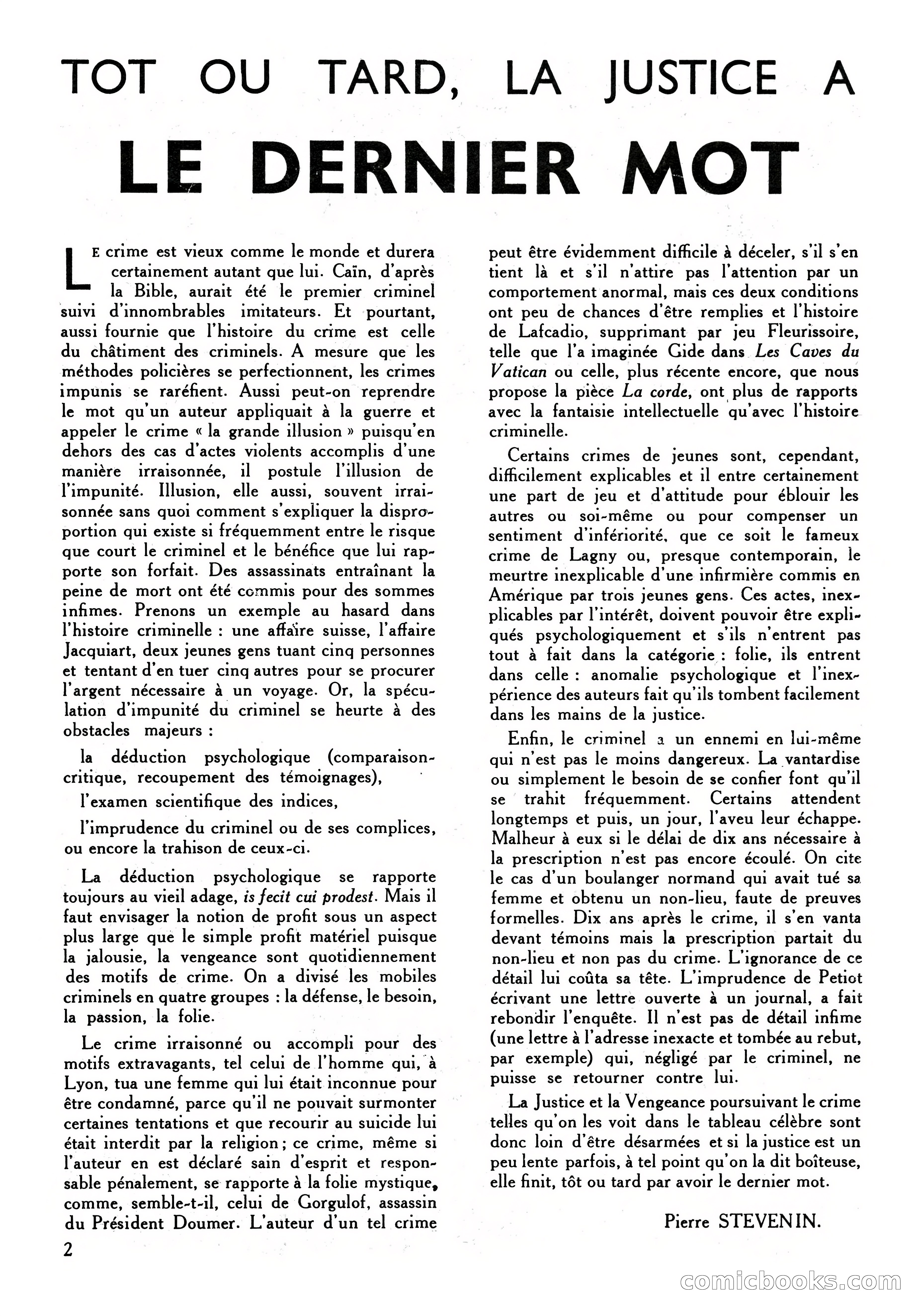 Super Policier Magazine, No. 1 — page 2 of 84