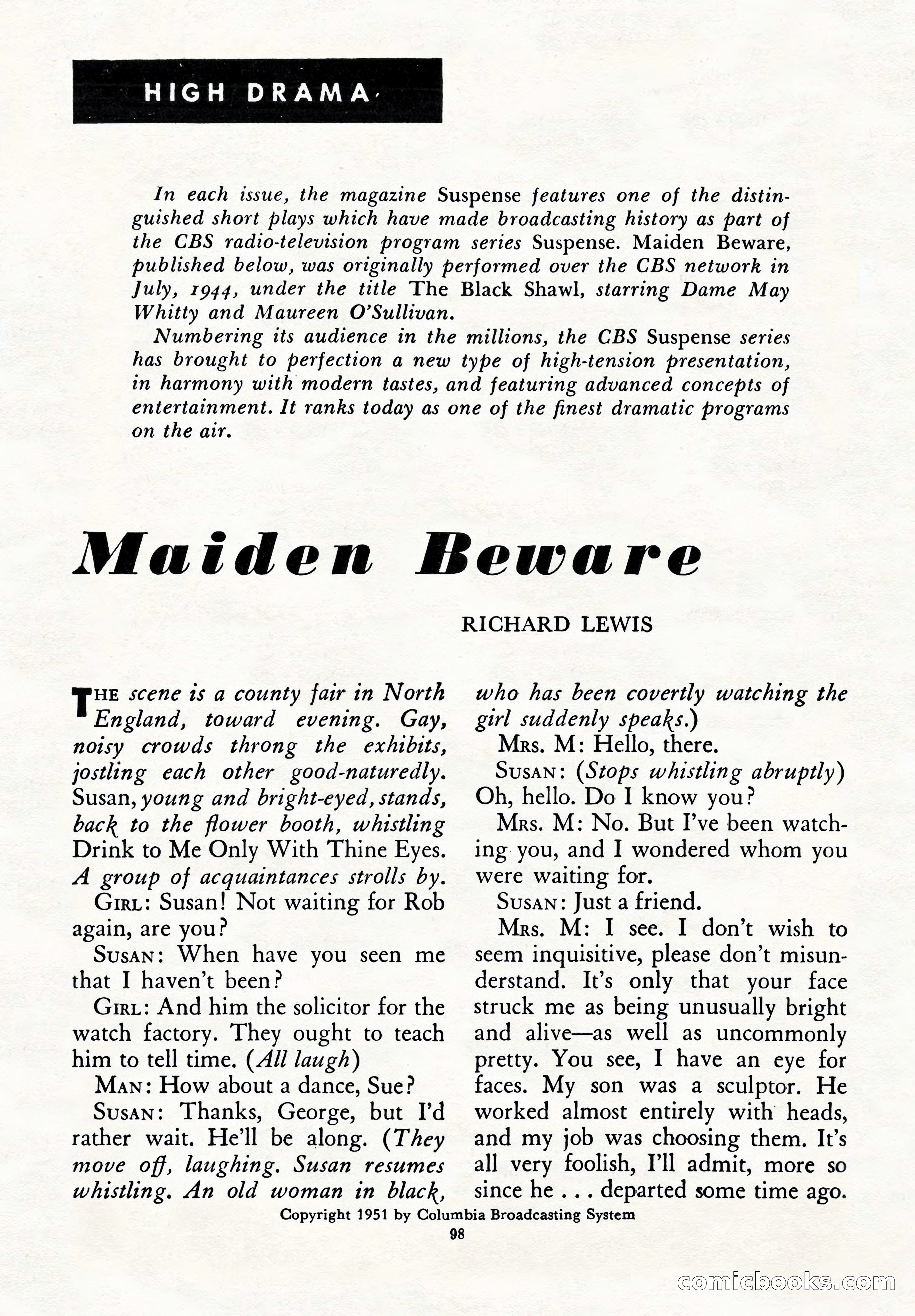Suspense Magazine, Summer 1951 — page 100 of 132