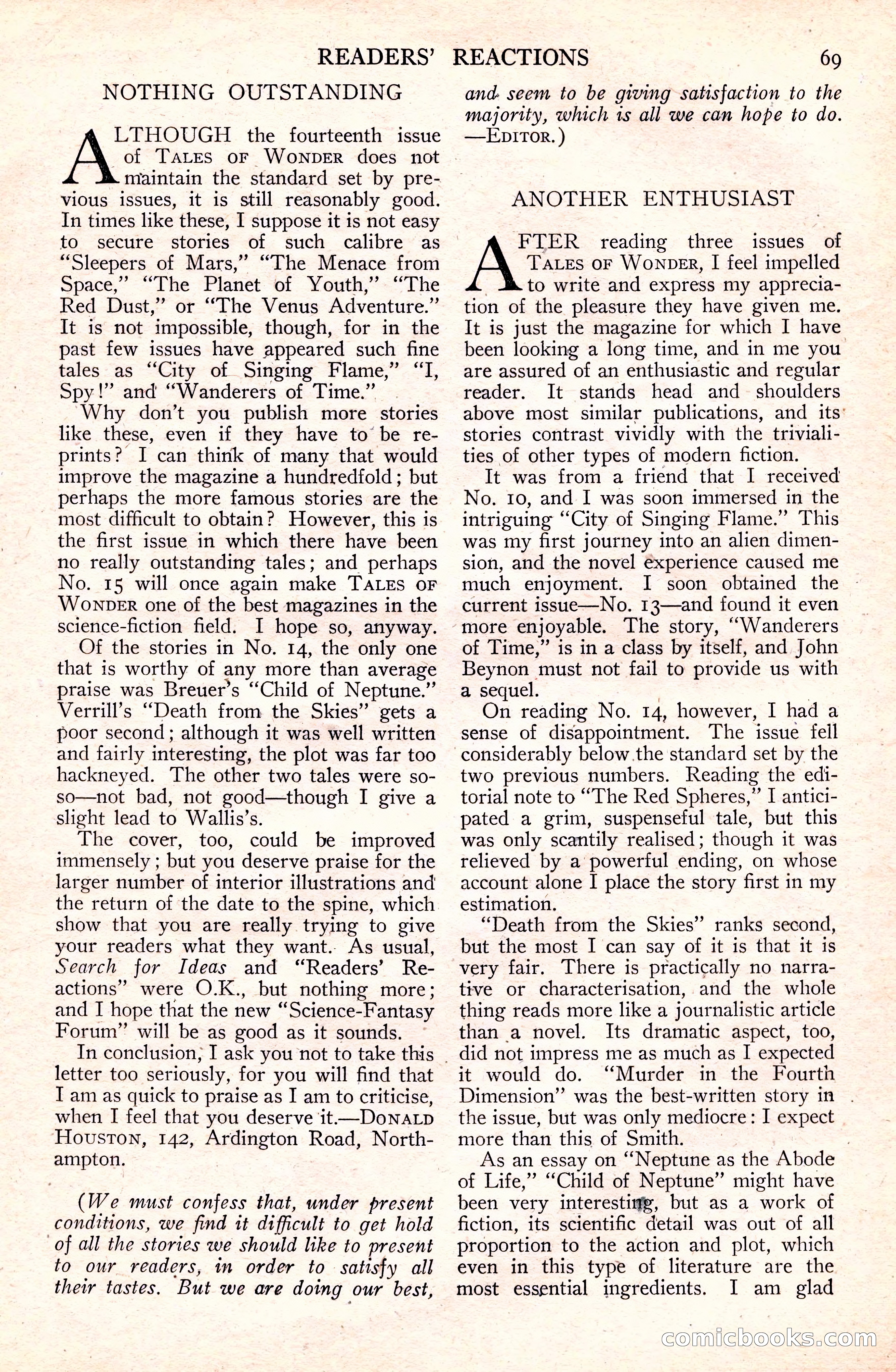 Tales of Wonder No. 15 — page 70 of 73