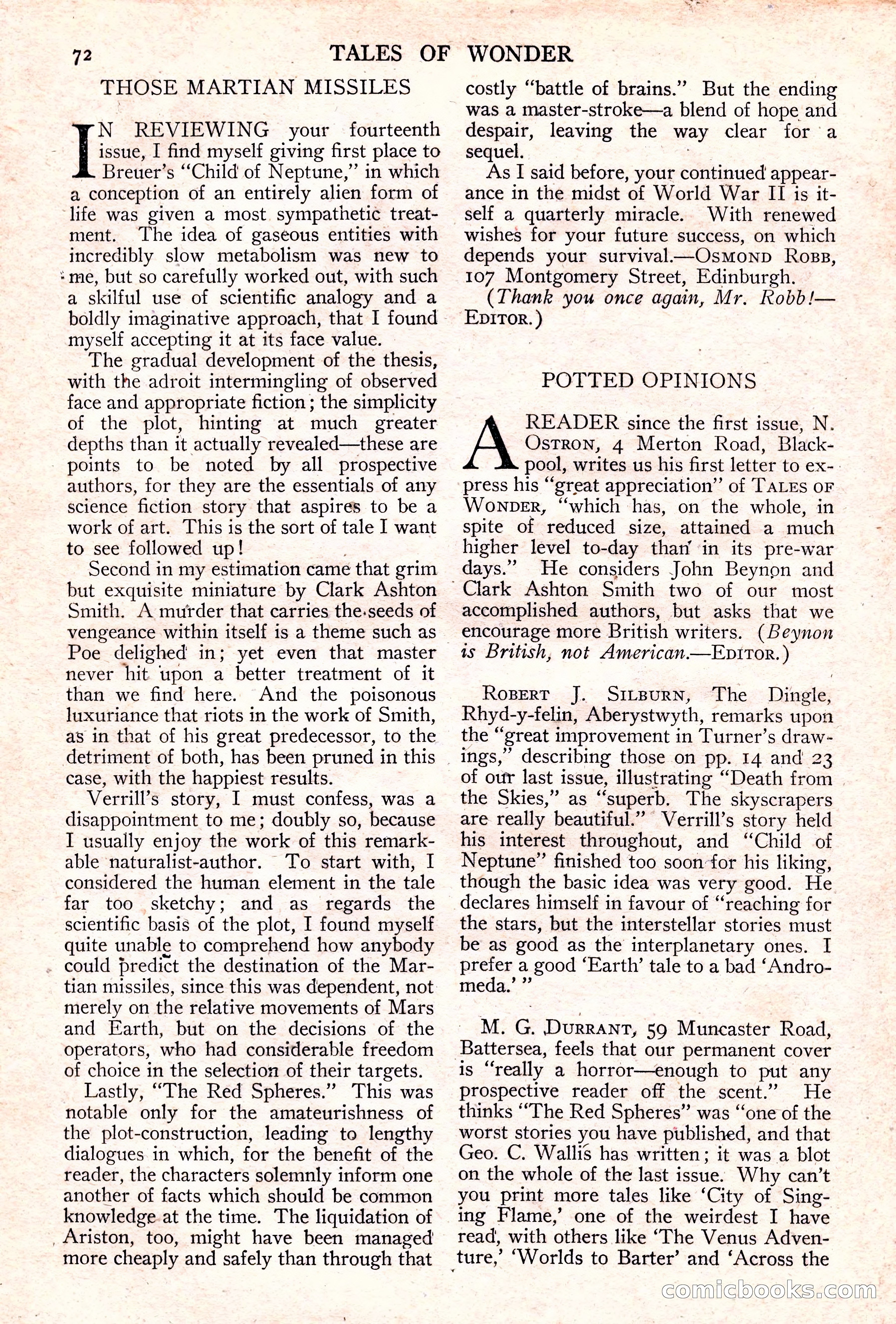Tales of Wonder No. 15 — page 73 of 73