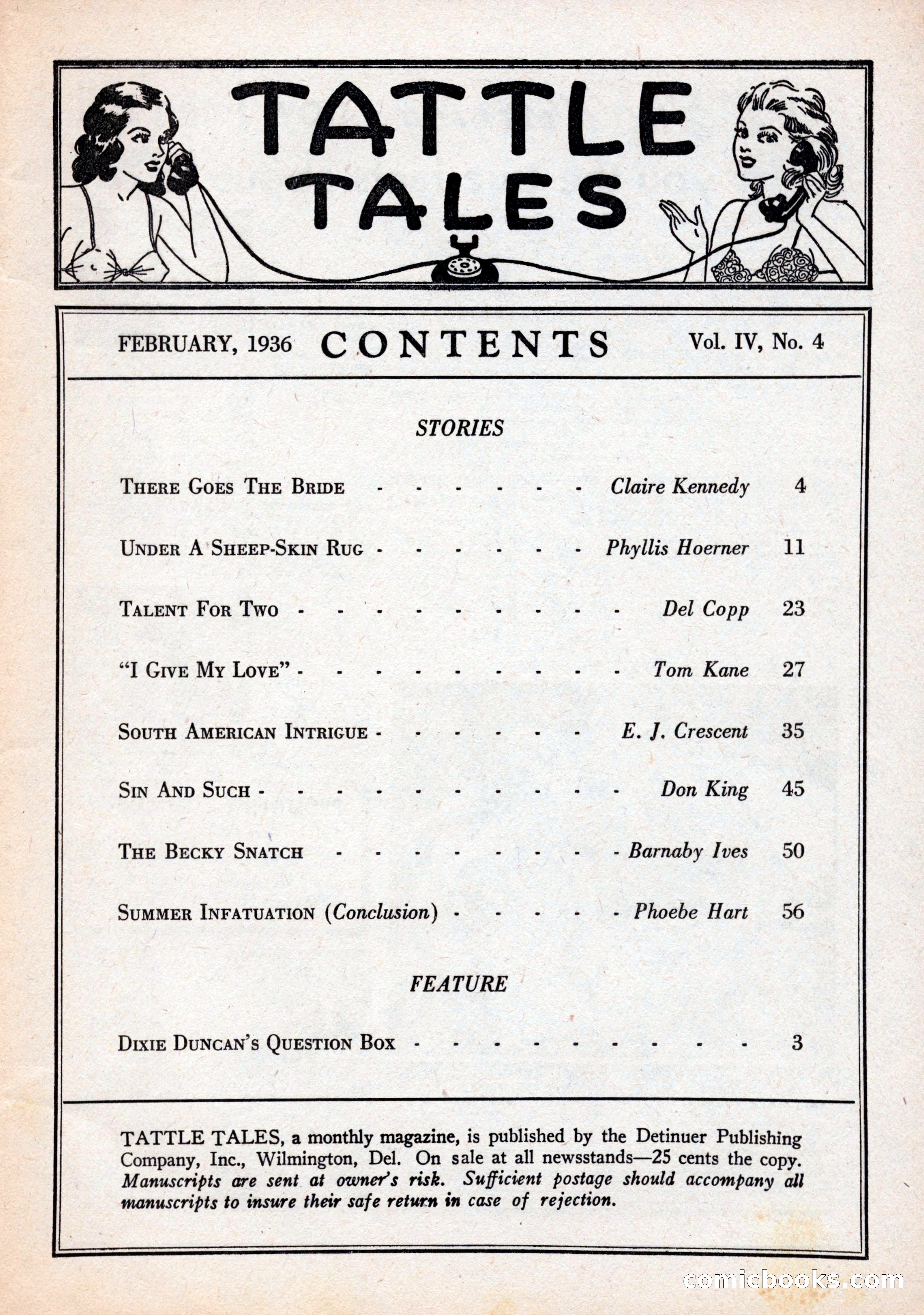 Tattle Tales, February 1936 — page 3 of 69