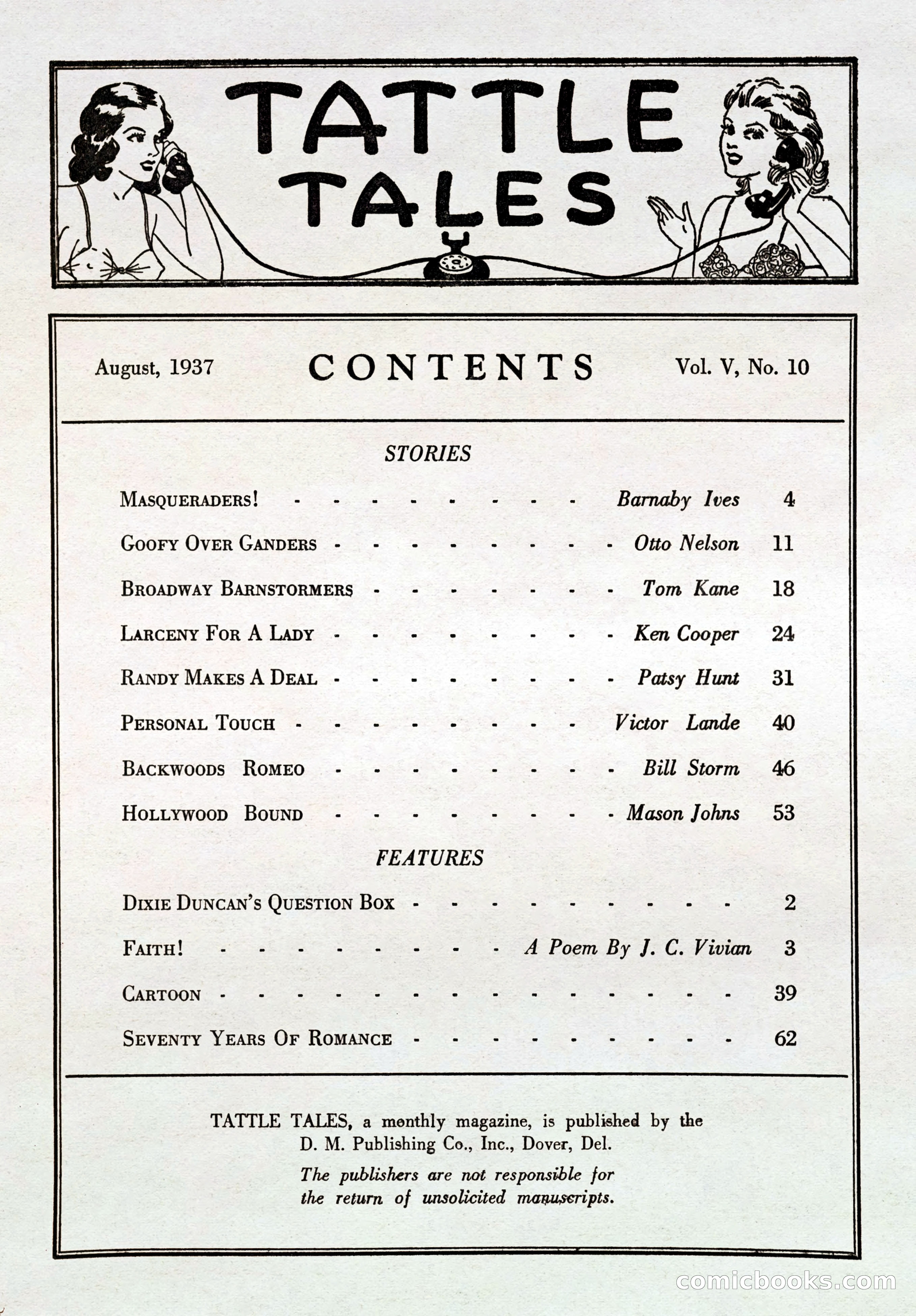 Tattle Tales, August 1937 — page 3 of 69