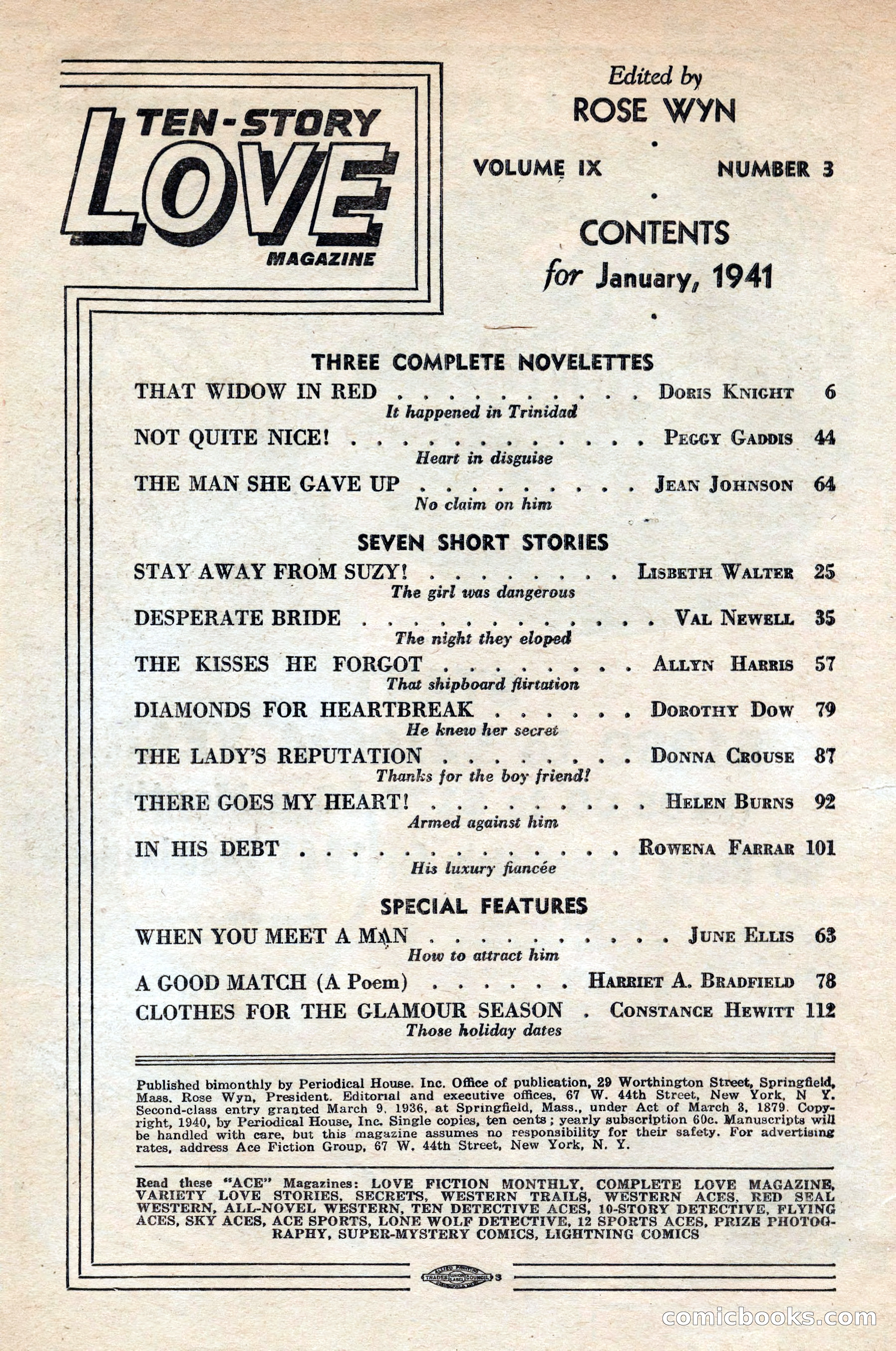 Ten-Story Love Magazine, January 1941 — page 4 of 116