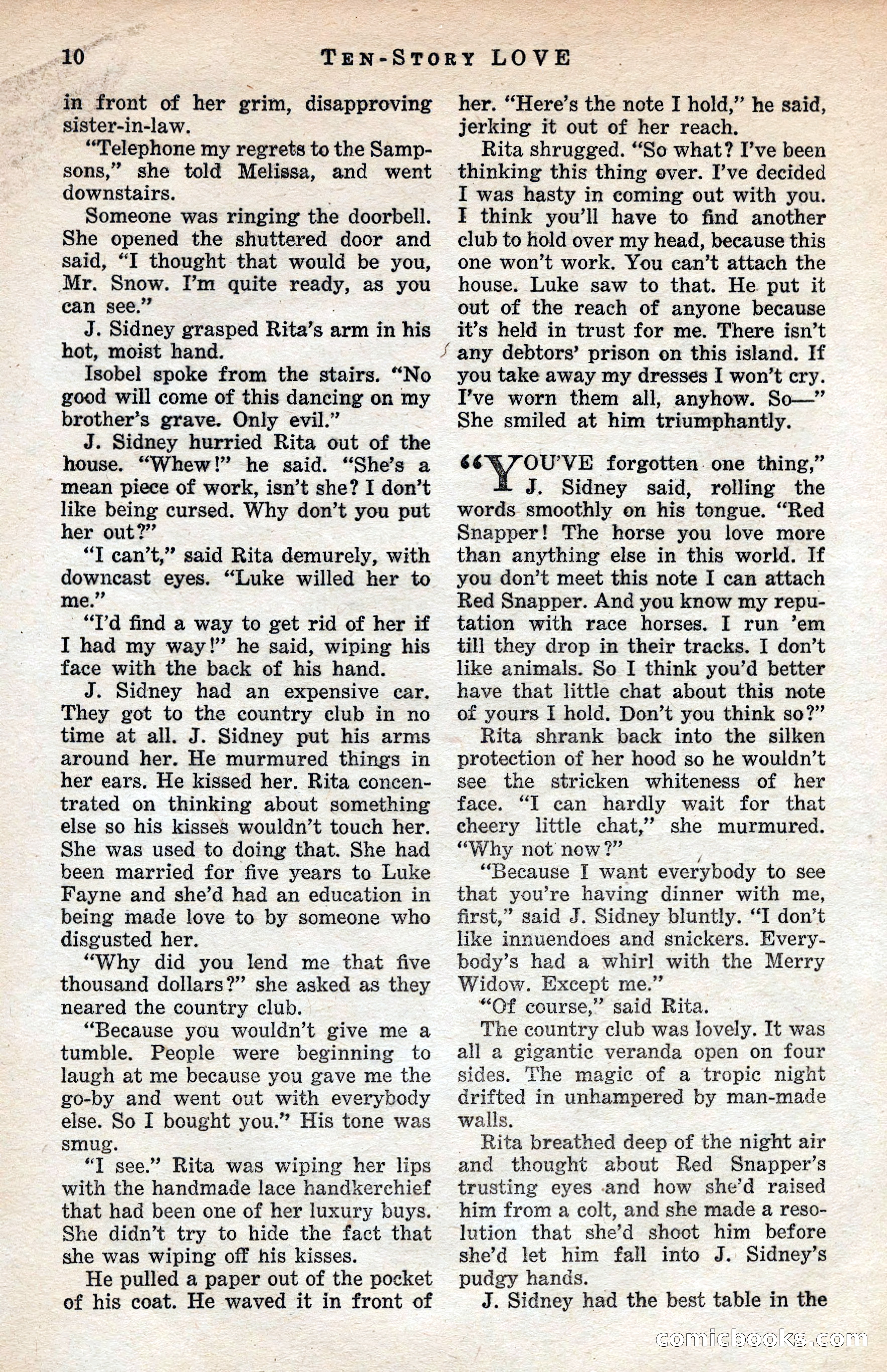 Ten-Story Love Magazine, January 1941 — page 12 of 116